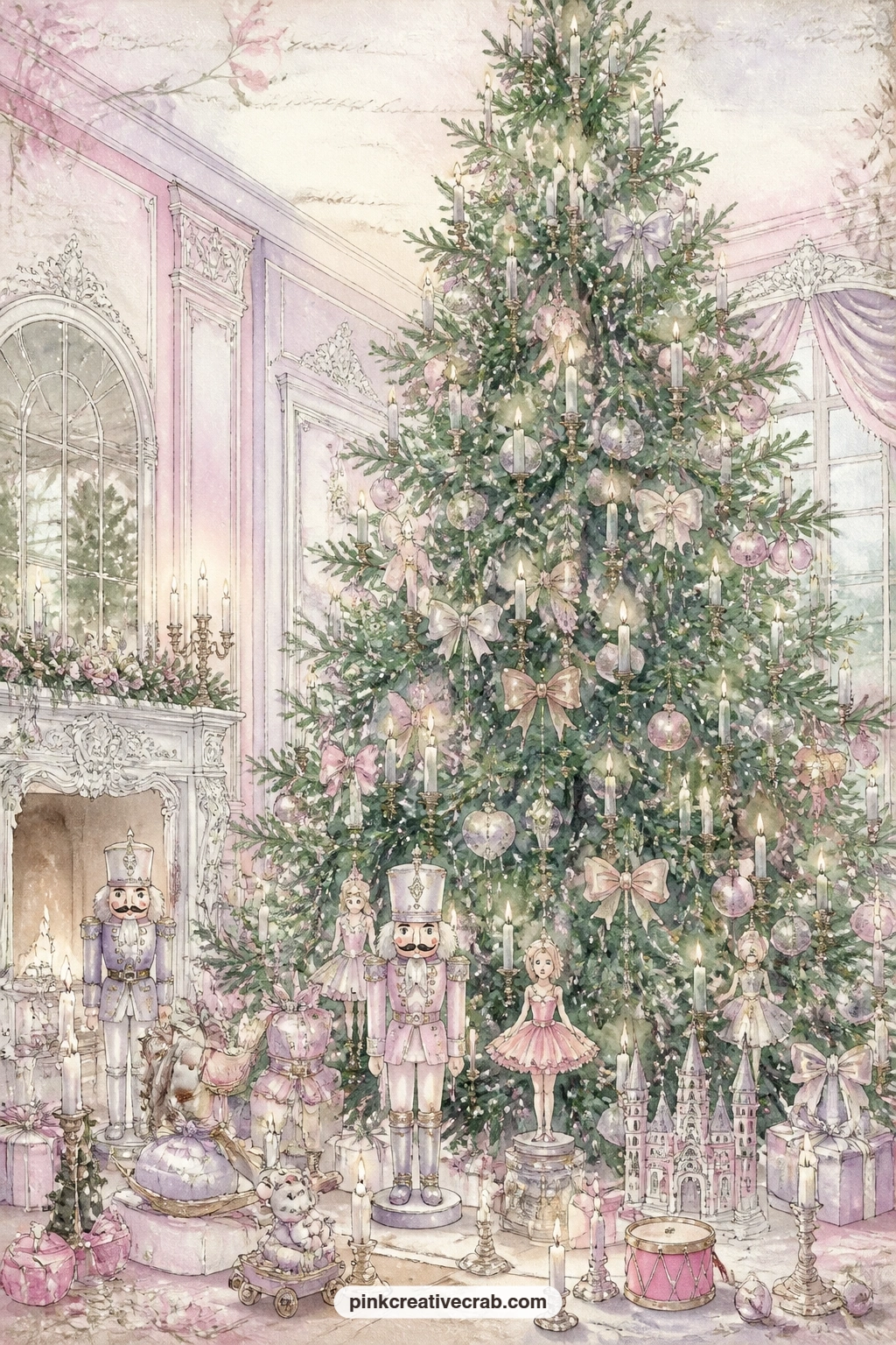 The Tree Grows Tall printable page — Try this one with a beginner's light wash for the tree and a confident hand only for the small candle flames, it keeps the