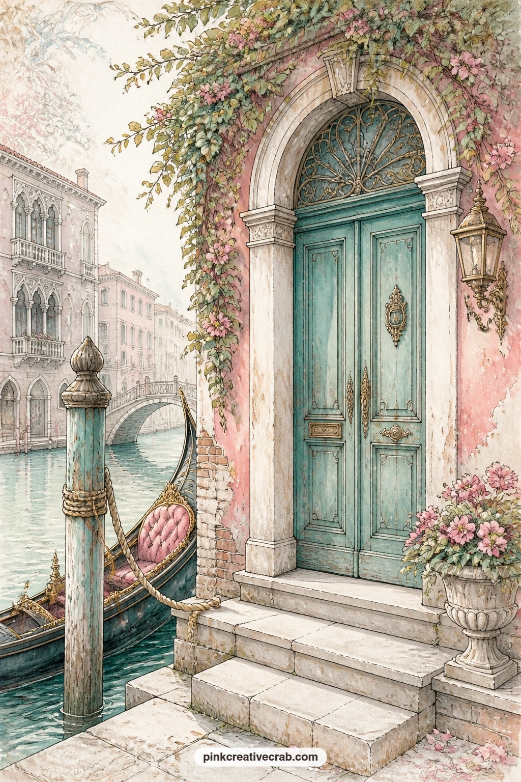 Doorway With Mooring Post printable page — Fold this page in half down the middle before gluing only one side into the journal, so the doorway opens like a