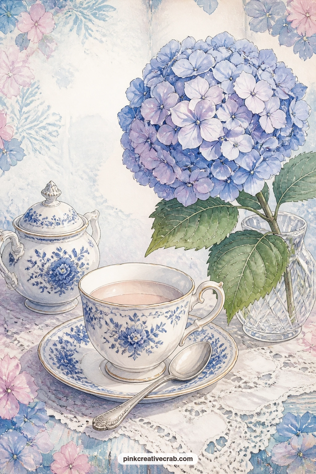 Teacup Beside A Single Bloom printable page — Write a short answer on this page to a simple prompt: what does a slow afternoon look like for you right now, and