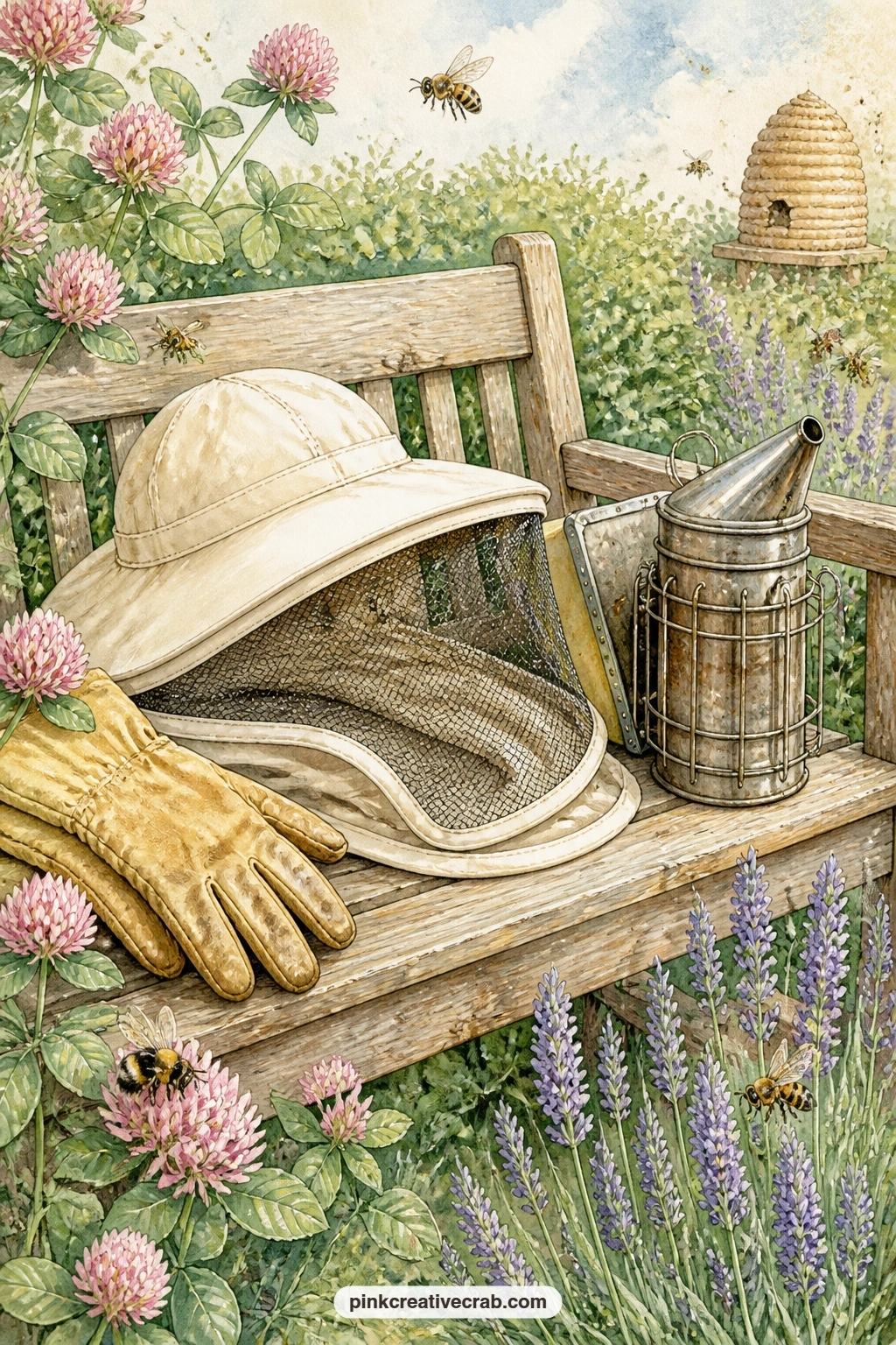 Beekeeper's Bench printable page — The usual trouble with a tools page like this one is letting it feel cluttered. Bee junk journal