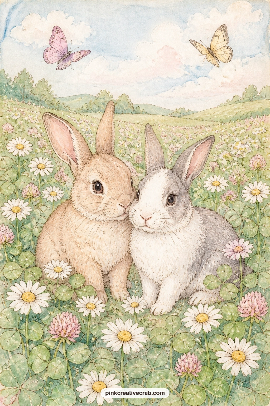 Clover Meadow Friends printable page — Give this page to the quietest person receiving your journal as a gift, the one who likes small still things more than