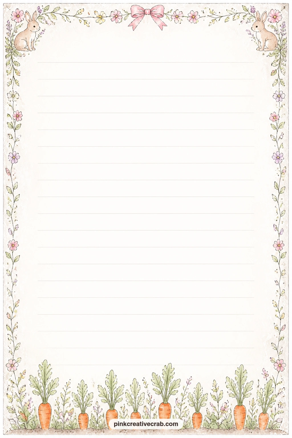 Carrot Patch Border Page printable page — Write a kitchen garden list here, a few lines about this year's planting, or a short note to next spring's version of
