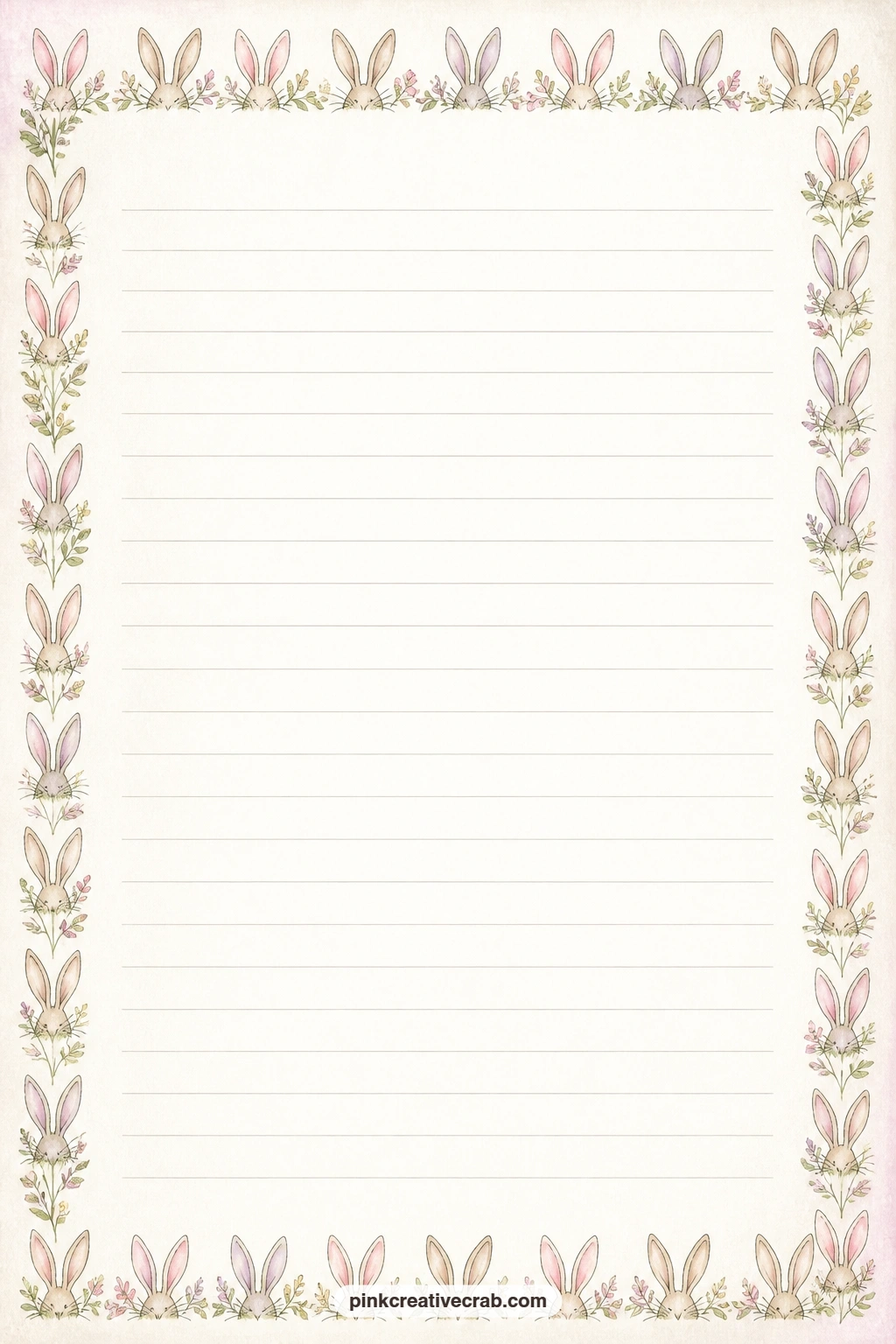 Bunny Ears Frame Page printable page — Keep this one for a short, personal entry: a wish, a memory, or a note tucked in for whoever reads the journal next.