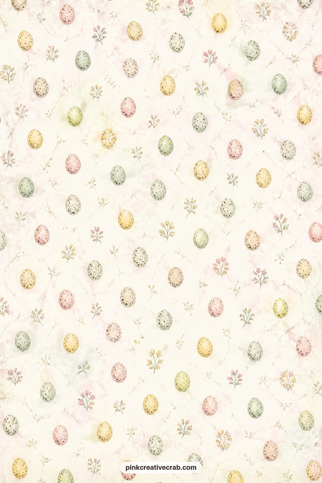 Speckled Egg Toss Background printable page — Speckled eggs scatter loosely across the page in a soft toss pattern with no fixed grid. Chicken junk journal