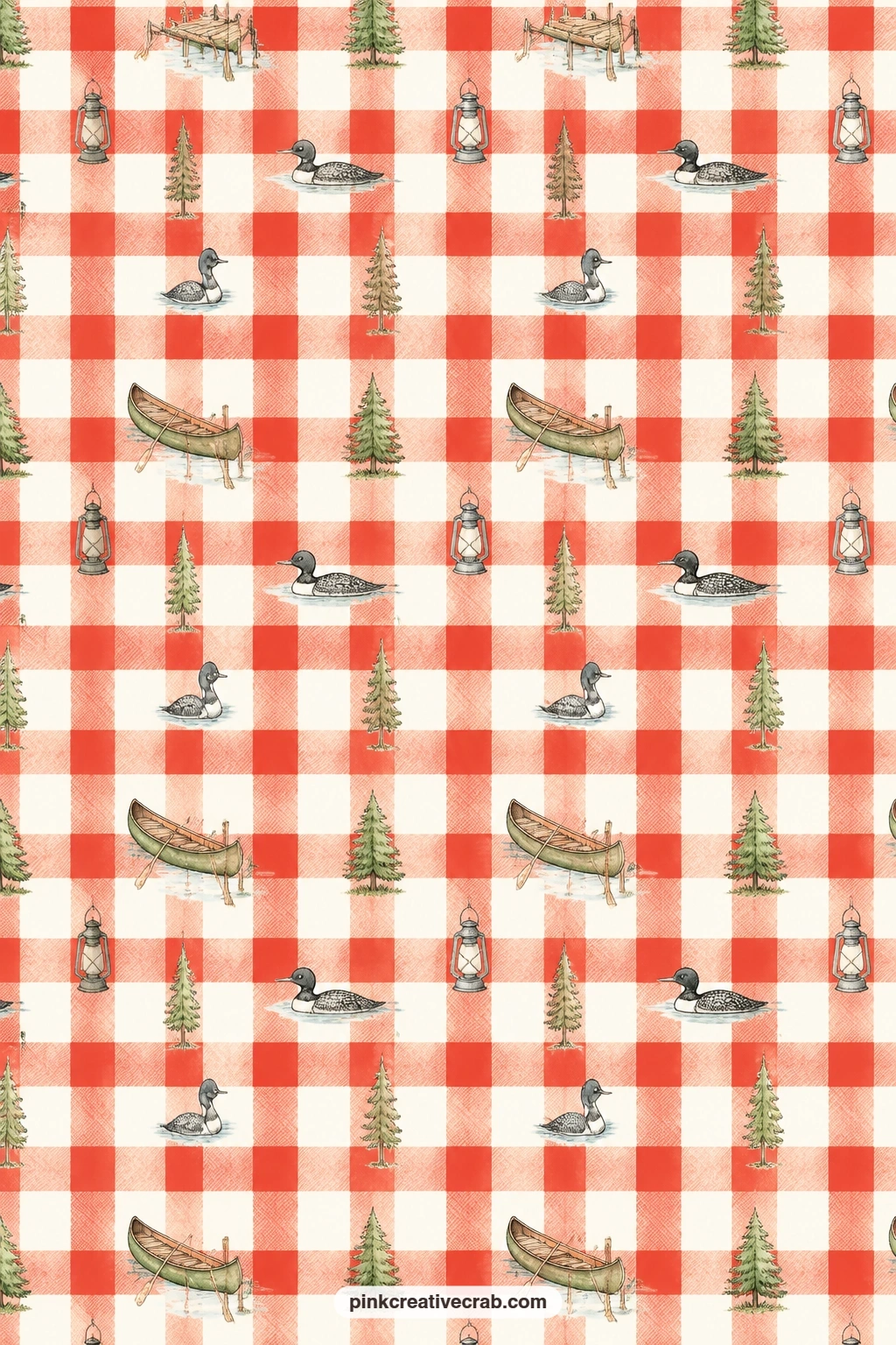 Red Buffalo Plaid Background printable page — Try this plaid behind a cabin bedroom photo, as a lining for a blanket themed pocket, or folded into a simple