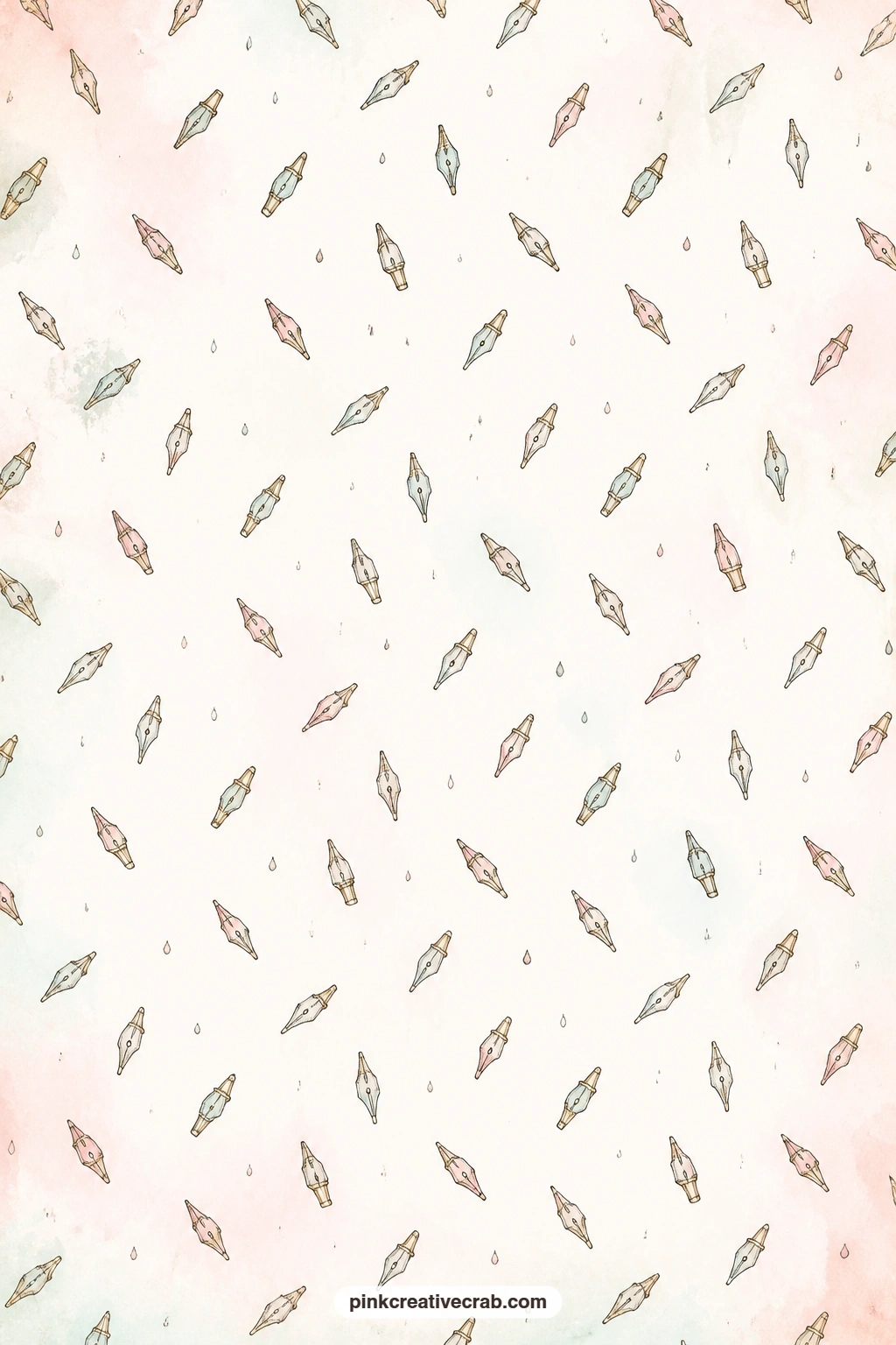 Fountain Pen Nib Pattern printable page — Line the inside of a pocket with this one, use it under a photo of your own handwriting, or wrap a plain notebook