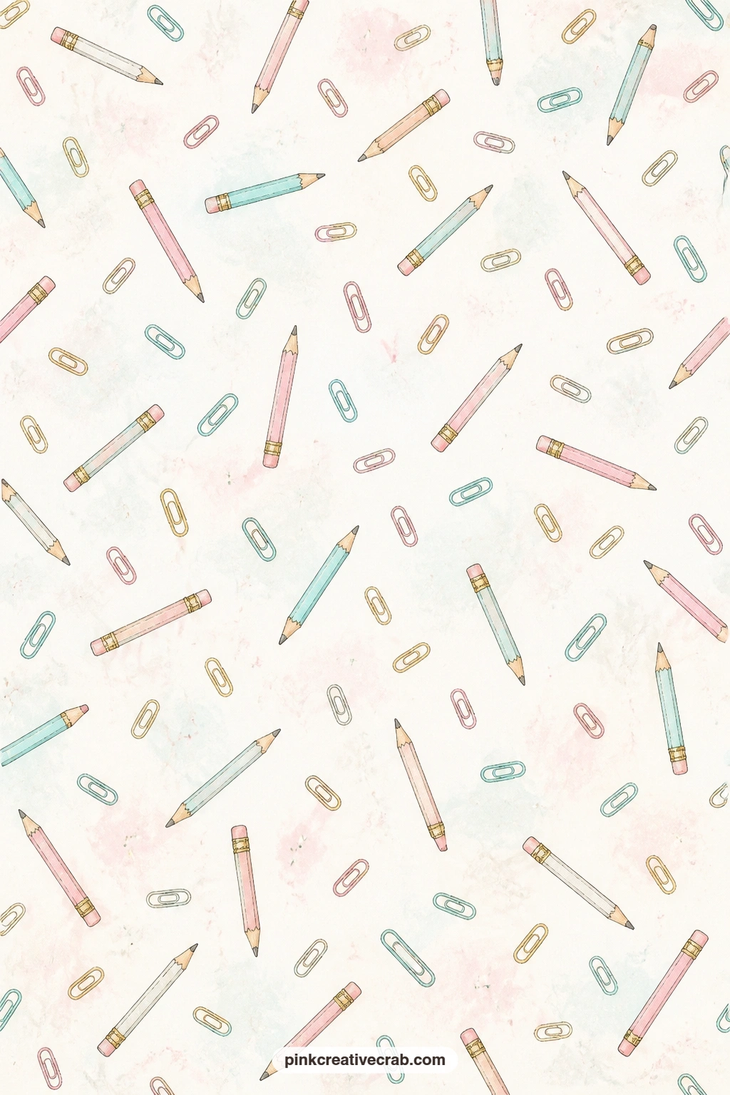 Paper Clips And Pencils Scatter printable page — Try it under the pencils on a windowsill page, as the inside cover of the journal, or trimmed thin for a strip