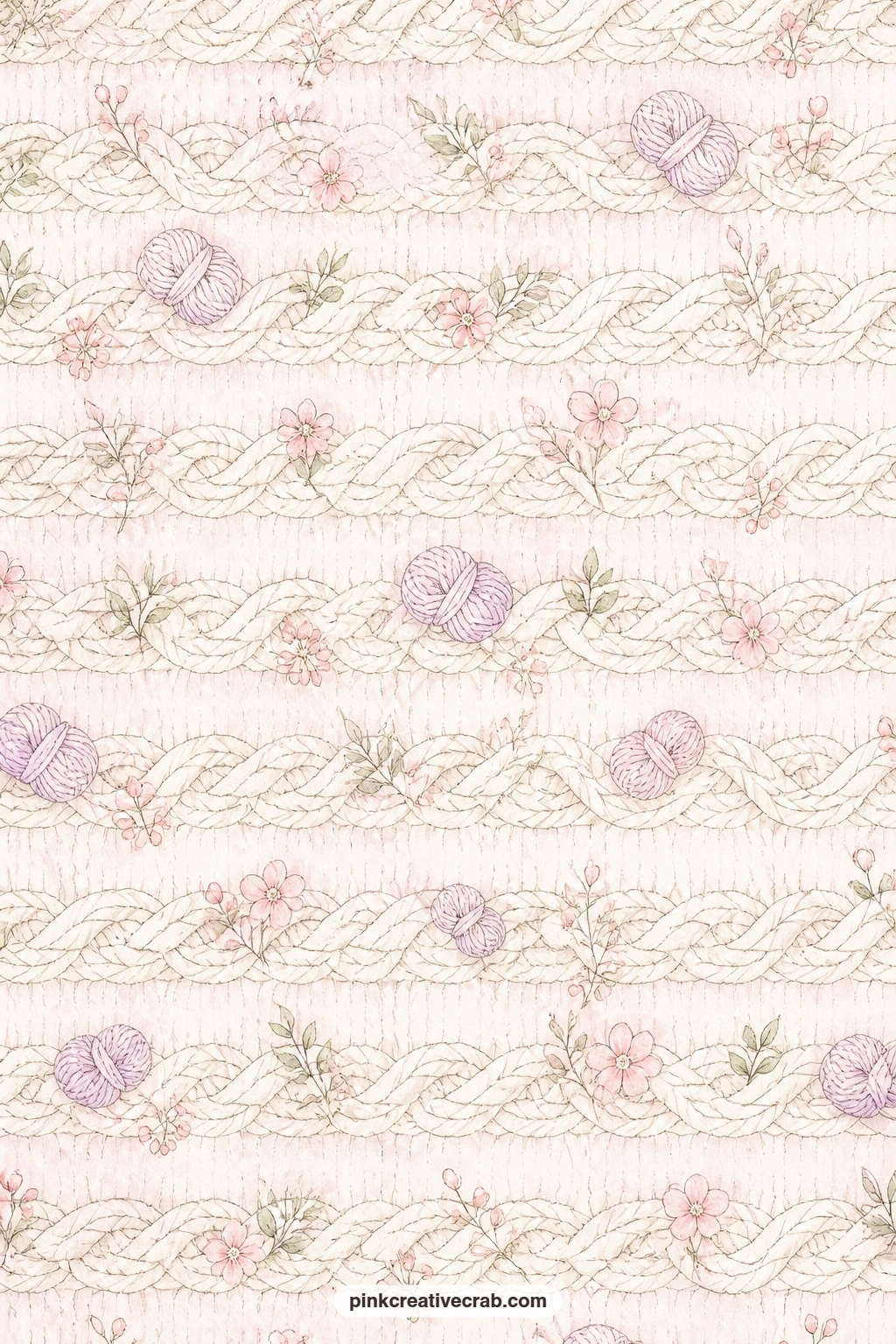 Cable Knit Texture Paper printable page — A gentle cable knit texture fills this page corner to corner, ideal behind a photo of a finished sweater, lining a