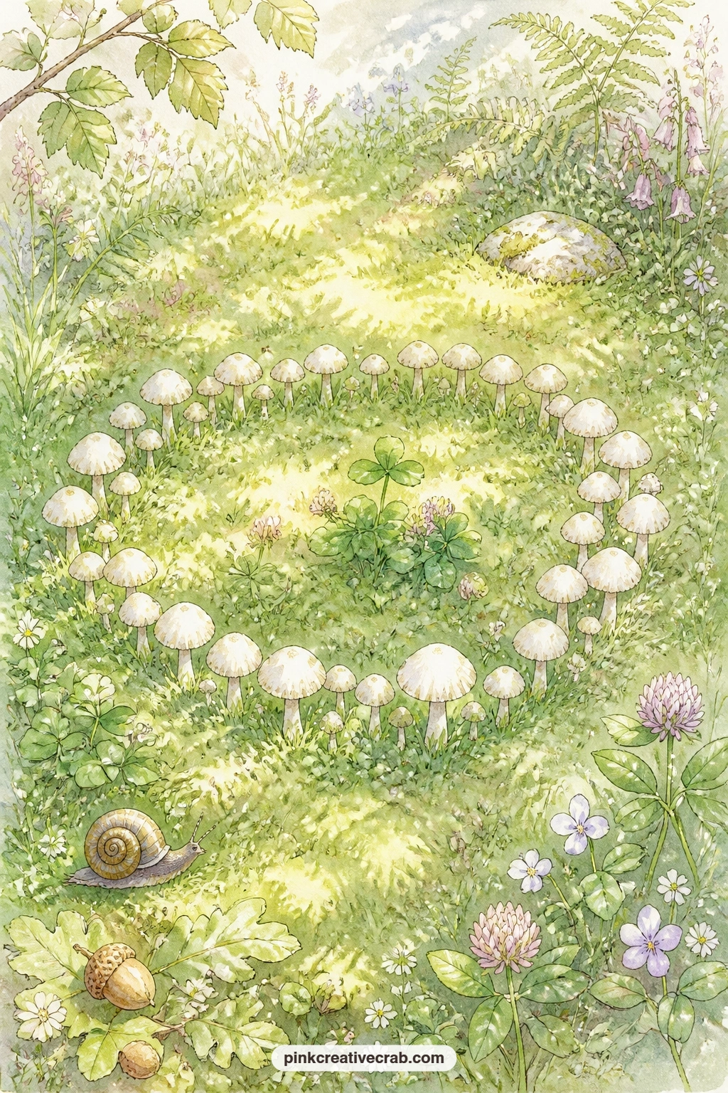 Fairy Ring In A Clearing printable page — What grew in your own circle this year, the small habits and quiet rituals that kept returning, the way these tiny