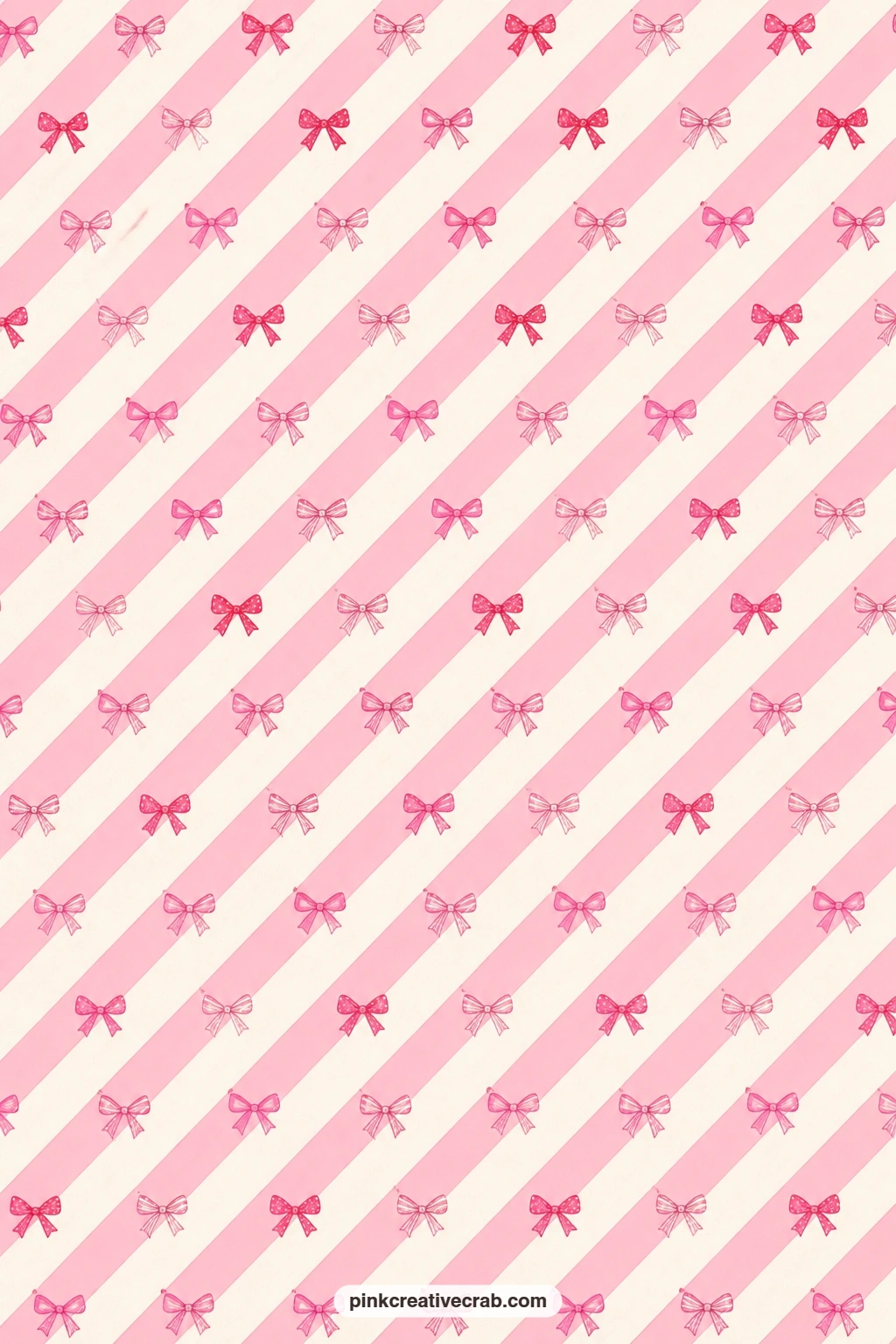 Candy Pink Diagonal Stripe Paper printable page — Candy pink and white stripes run on the diagonal, bold enough for wrapping a small Valentine gift or as a