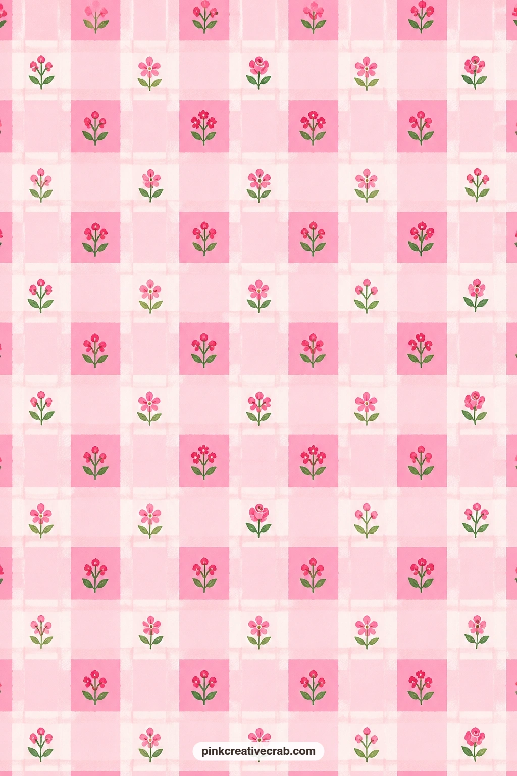Pink Buffalo Check Paper printable page — Soft white crossing lines break up a pink buffalo check, sturdy enough to use as a pocket lining that still reads as