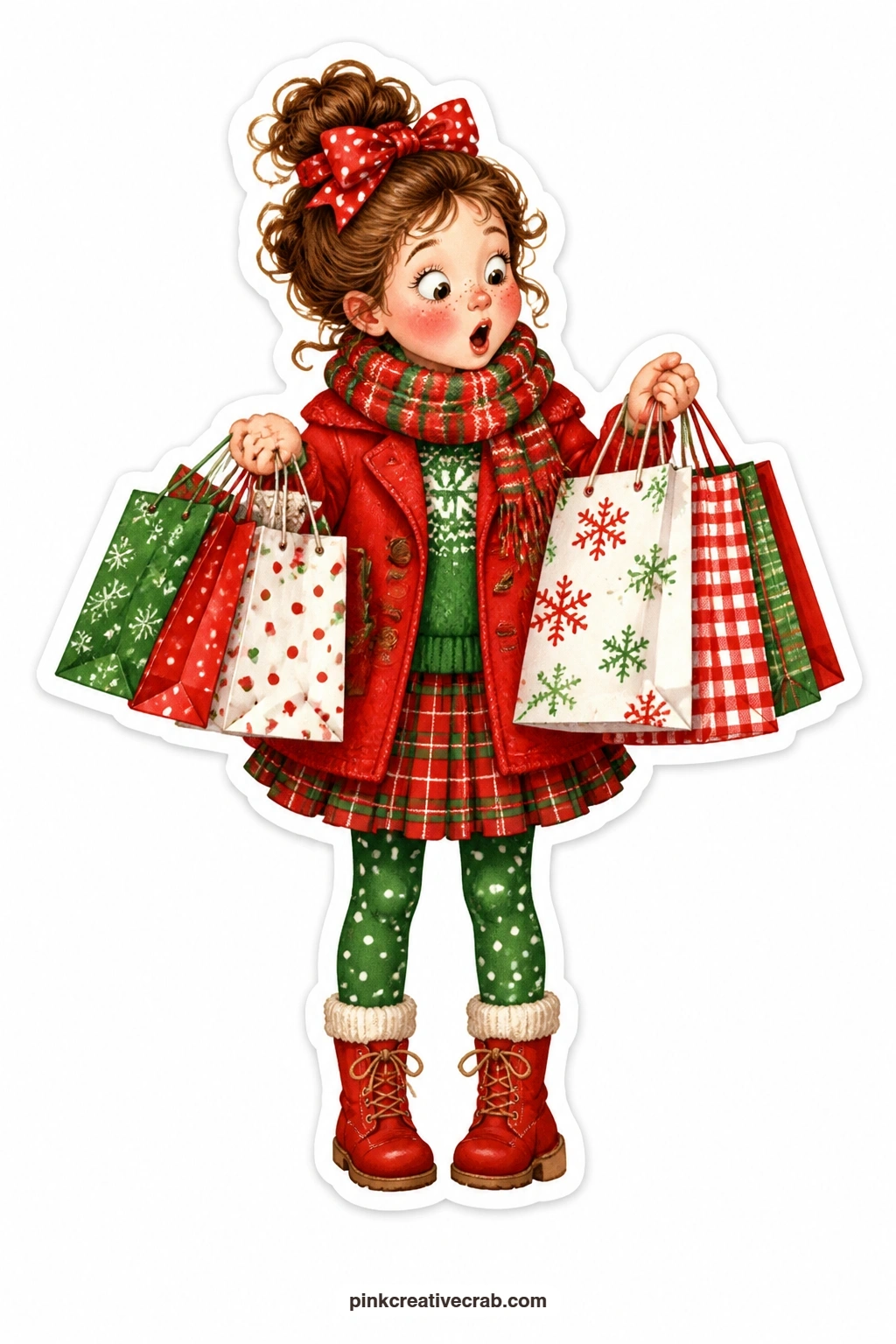 The Shopping Bag Determination printable page. Christmas paper dolls free printable