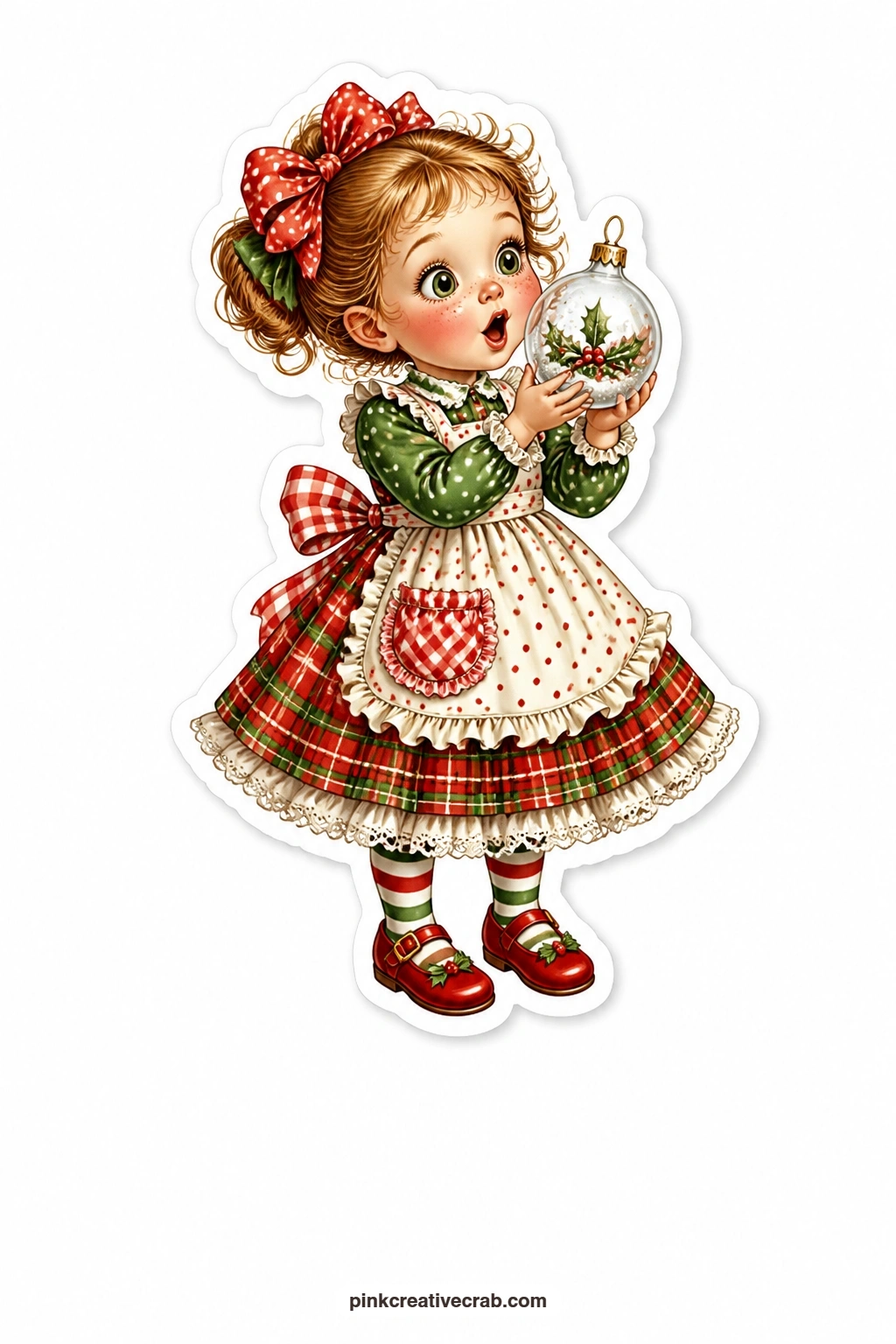 The Tiny Glass Ornament printable page. Christmas paper dolls free printable