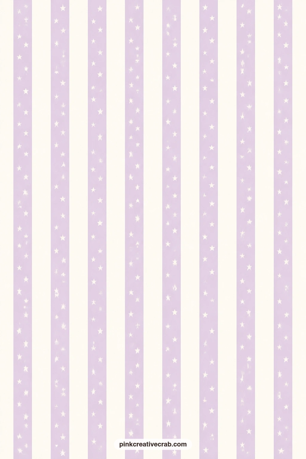 Lilac Star Stripe Paper printable page — Lilac and white stripes run the length of the sheet with tiny stars scattered between them, a clean liner for a flat