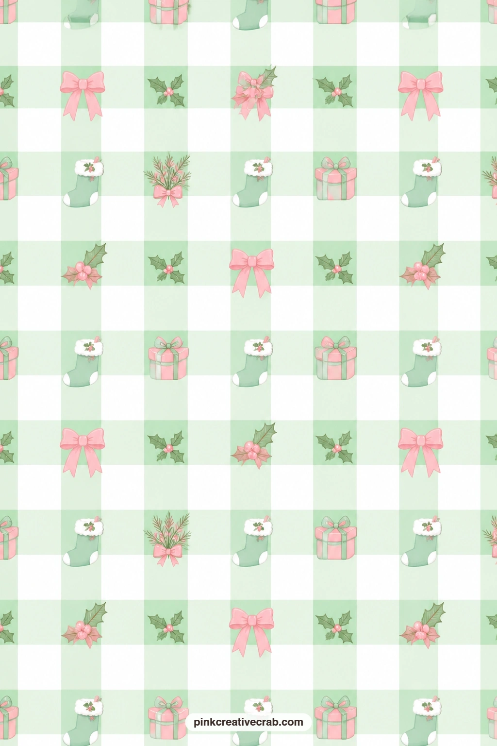 Mint Buffalo Check Paper printable page — A mint and white buffalo check covers the page edge to edge, a sturdy wrap for a small box or a folder cover for