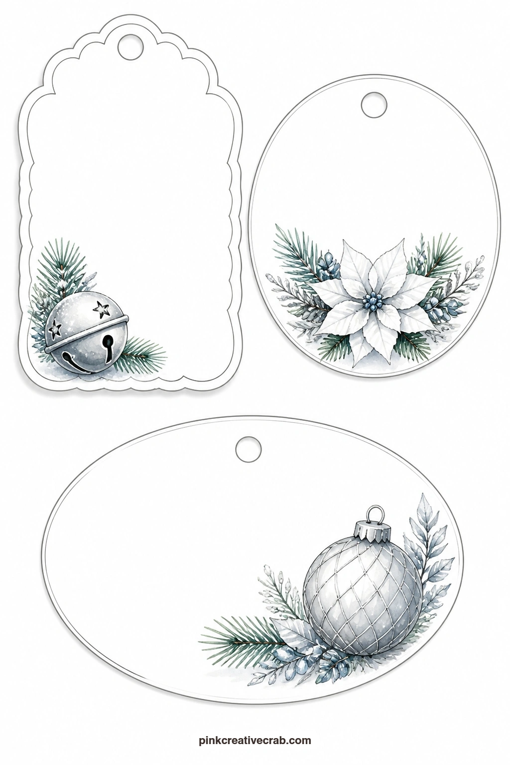 21 Free Printable Holiday Gift Tags With Snowy Pines, Ice Skates and Winter Birds