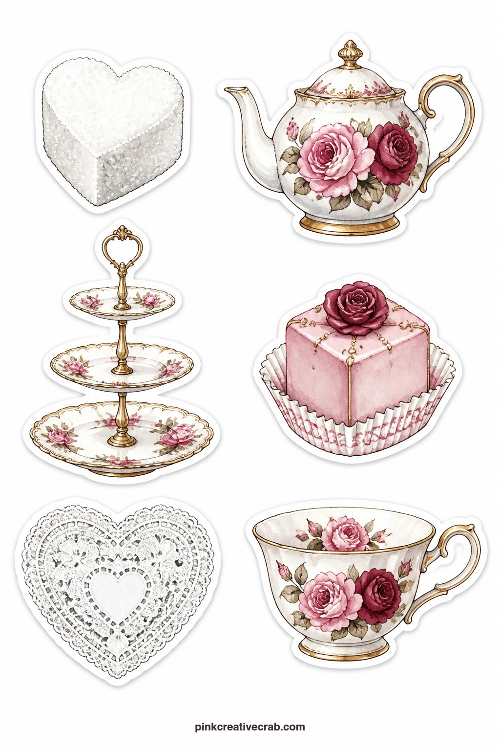 Tiered Cake Stand Labels printable page — Give the lace doily a careful trim with small scissors, working slowly around its scalloped edge so the pattern reads