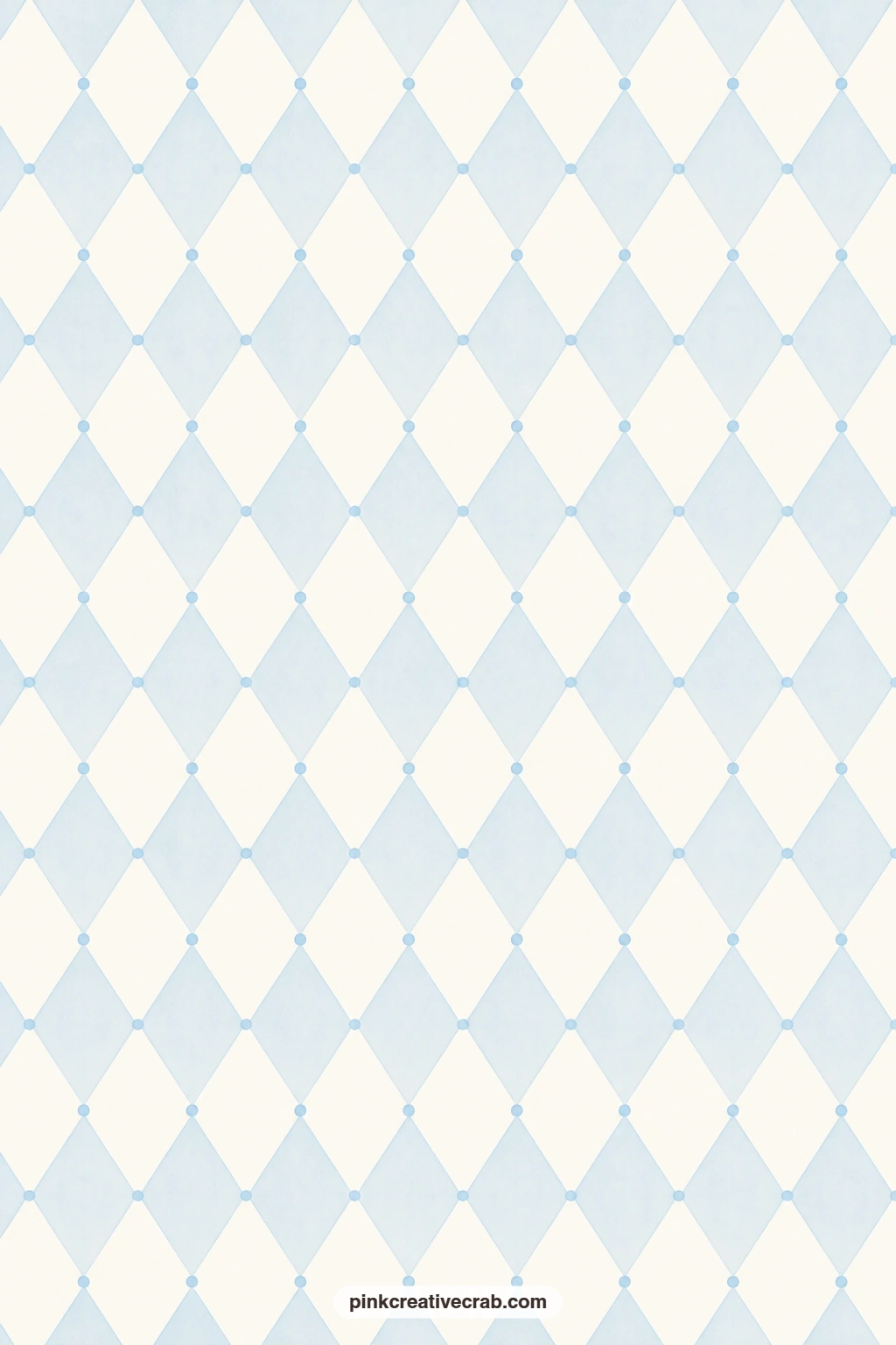 Harlequin Dot Paper printable page — A pale blue and white harlequin carries tiny dots at the corners, a crisp card mat for a diorama or a layered gift tag.