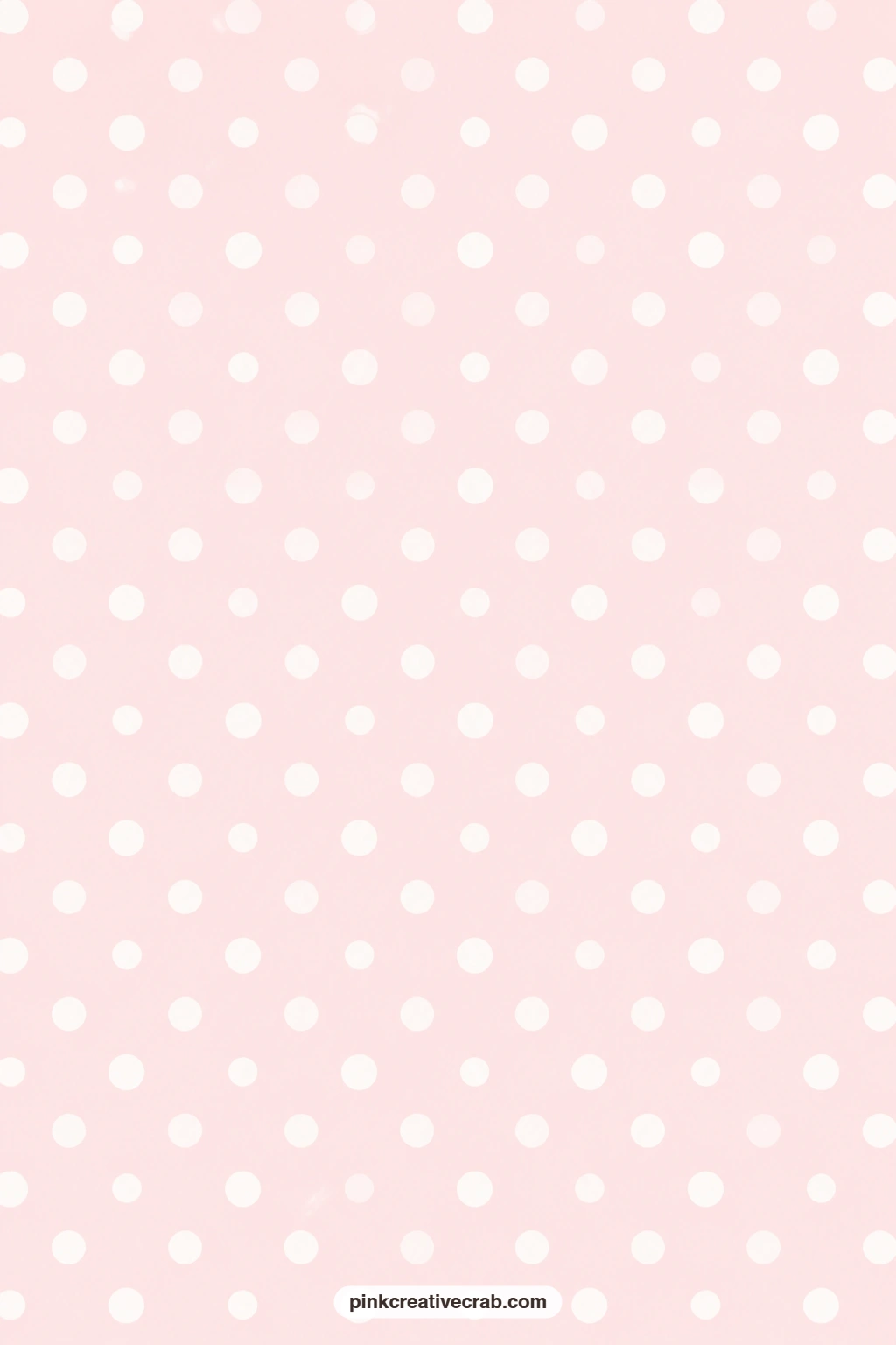 Blush Polka Dot Paper printable page — White polka dots in two sizes dot a soft blush ground, a simple mat behind a cut sticker that pairs easily with the
