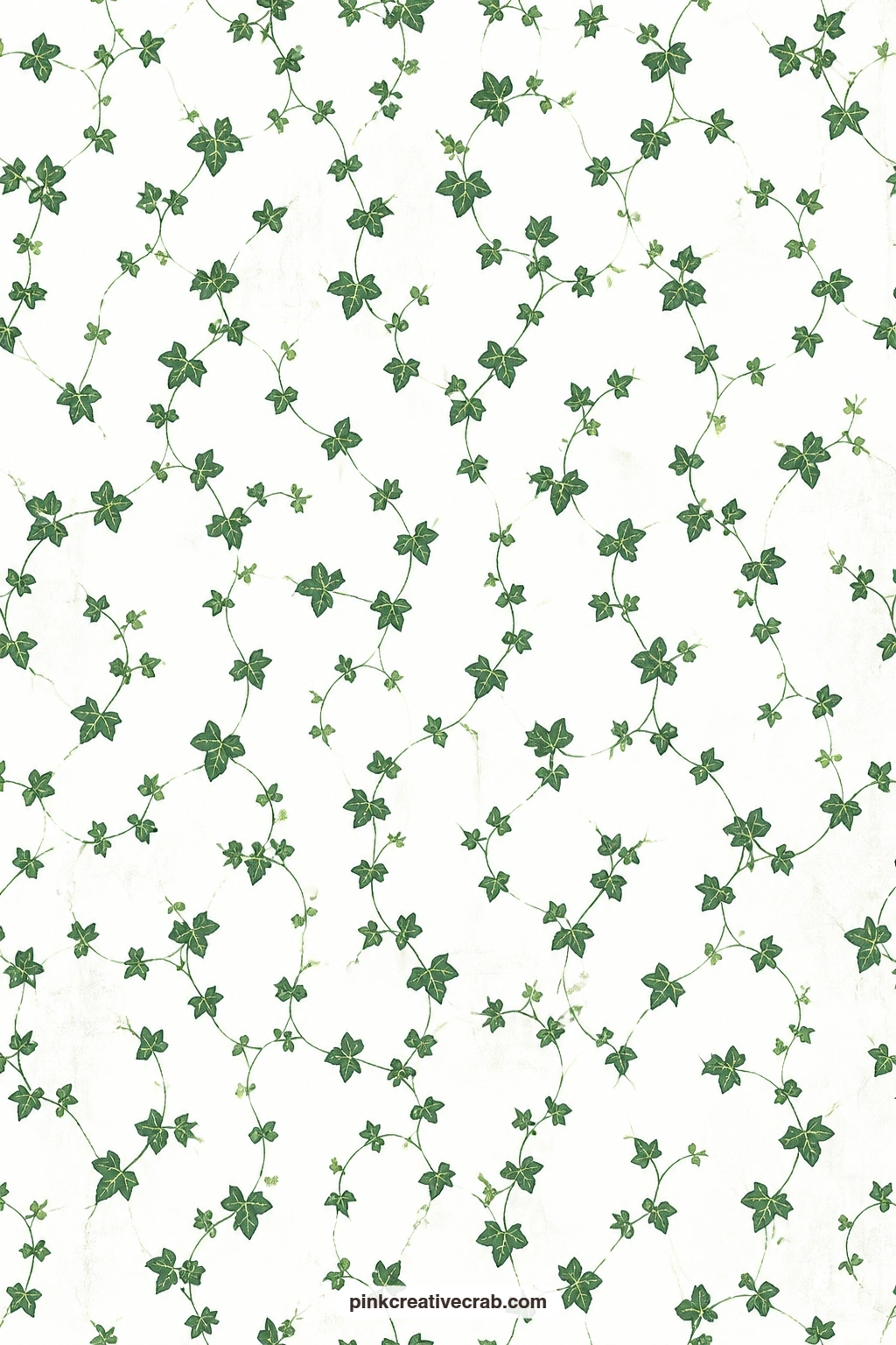 Ivy Trail Paper printable page — Trailing ivy vines in dark green drift across white and line a pocket or envelope neatly without competing with whatever sits