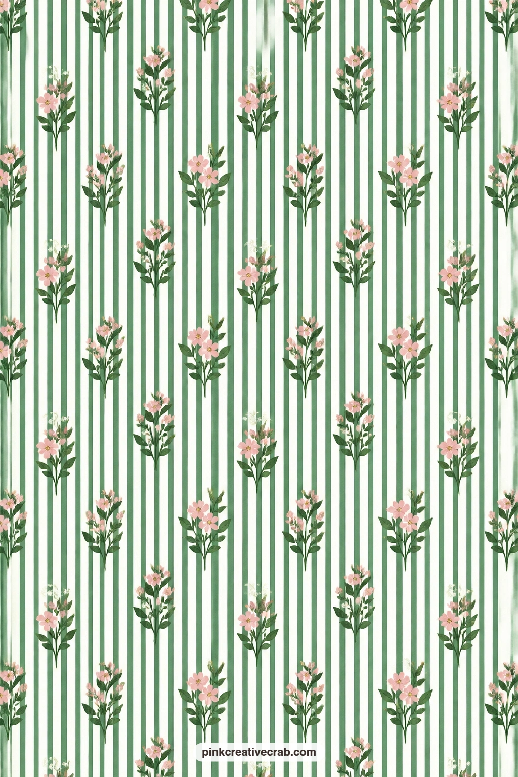 Ticking Stripe Paper printable page — Forest green and white ticking stripes run clean and narrow, good as a journal page base under a photo of a tree farm