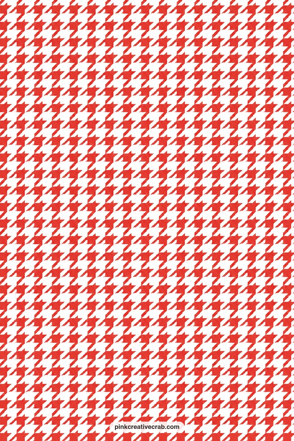 Houndstooth Paper printable page — Classic red and white houndstooth gives a slightly dressier base, ideal under a formal holiday card greeting or a photo mat.