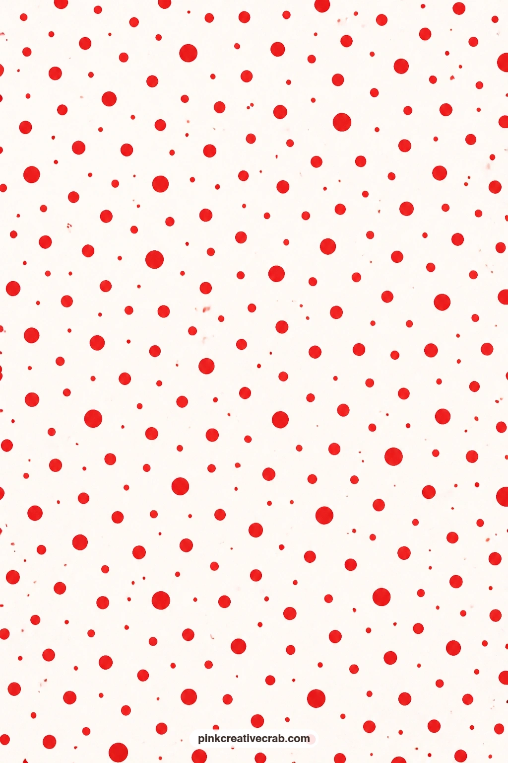 Mixed Polka Dot Paper printable page — Dots of different sizes scatter across white, a flexible match for the candy cane stripe paper when a spread needs two