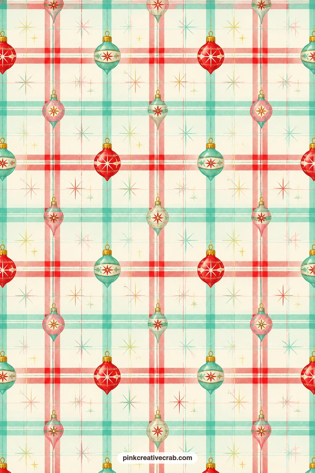 Red And Aqua Plaid Wool Check Paper printable page — This plaid check reads like a wool stocking cap turned into paper, good for a pocket behind a party