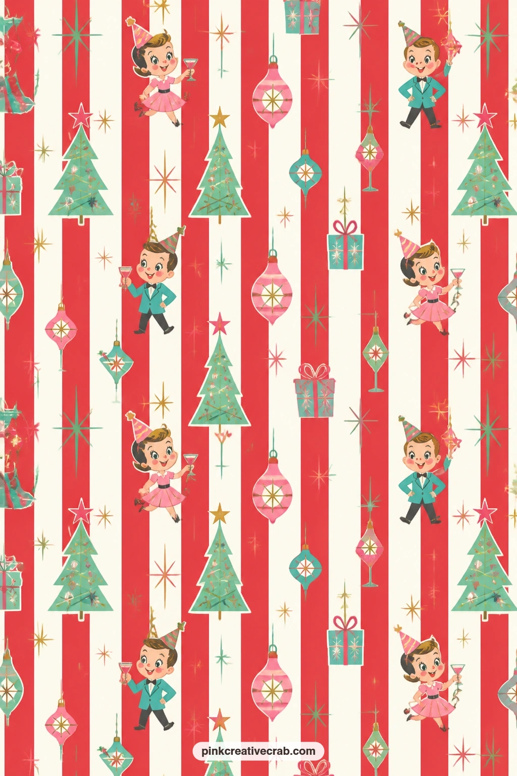 Party Stripe Background printable page — Bold red and white stripes run the full length of this sheet, strong enough to back a title page, frame a pocket of