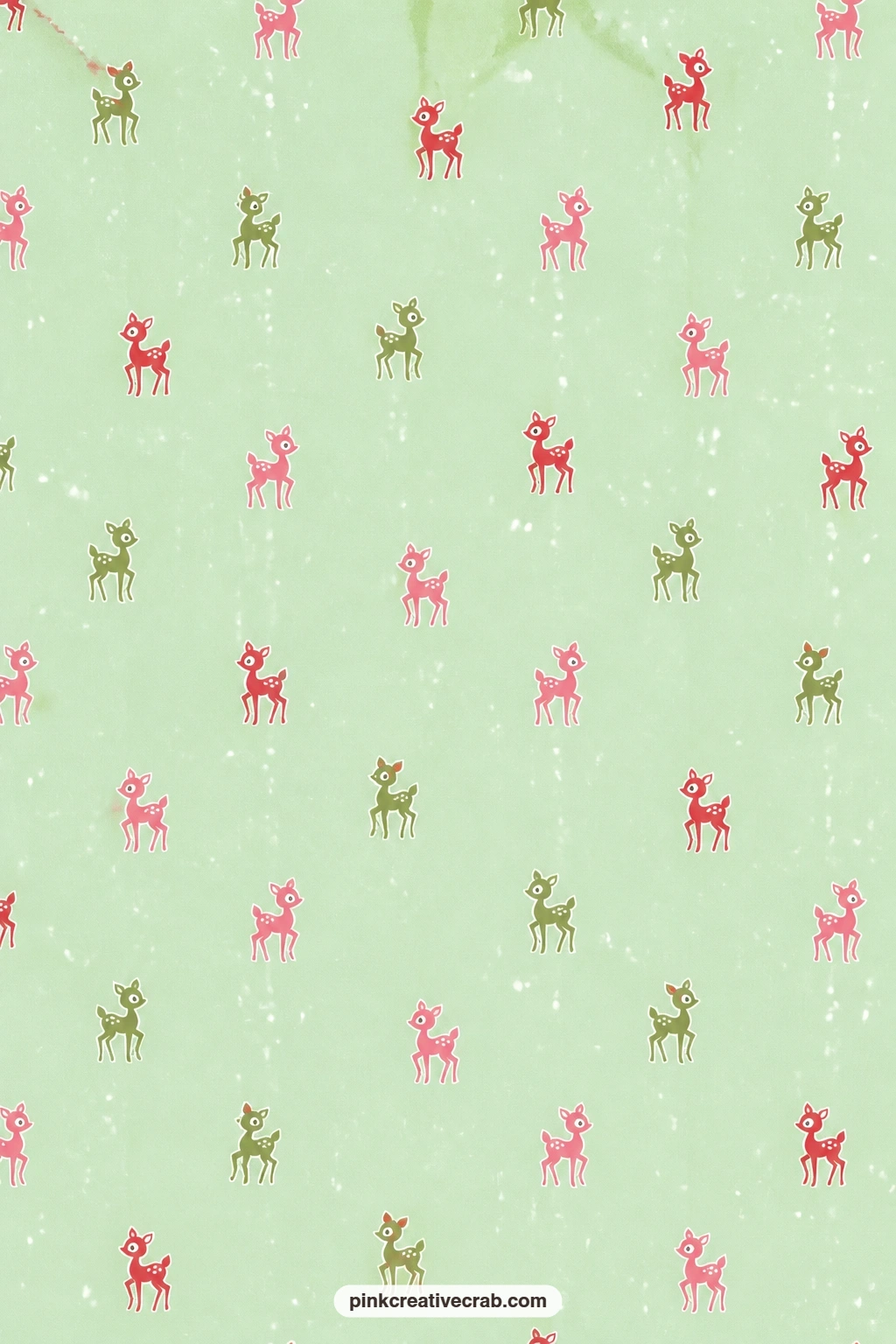 Soft Snow and Deer Paper printable page — Great as a folio cover for a holiday mini album, the tiny deer shapes staying small enough to sit quietly under a