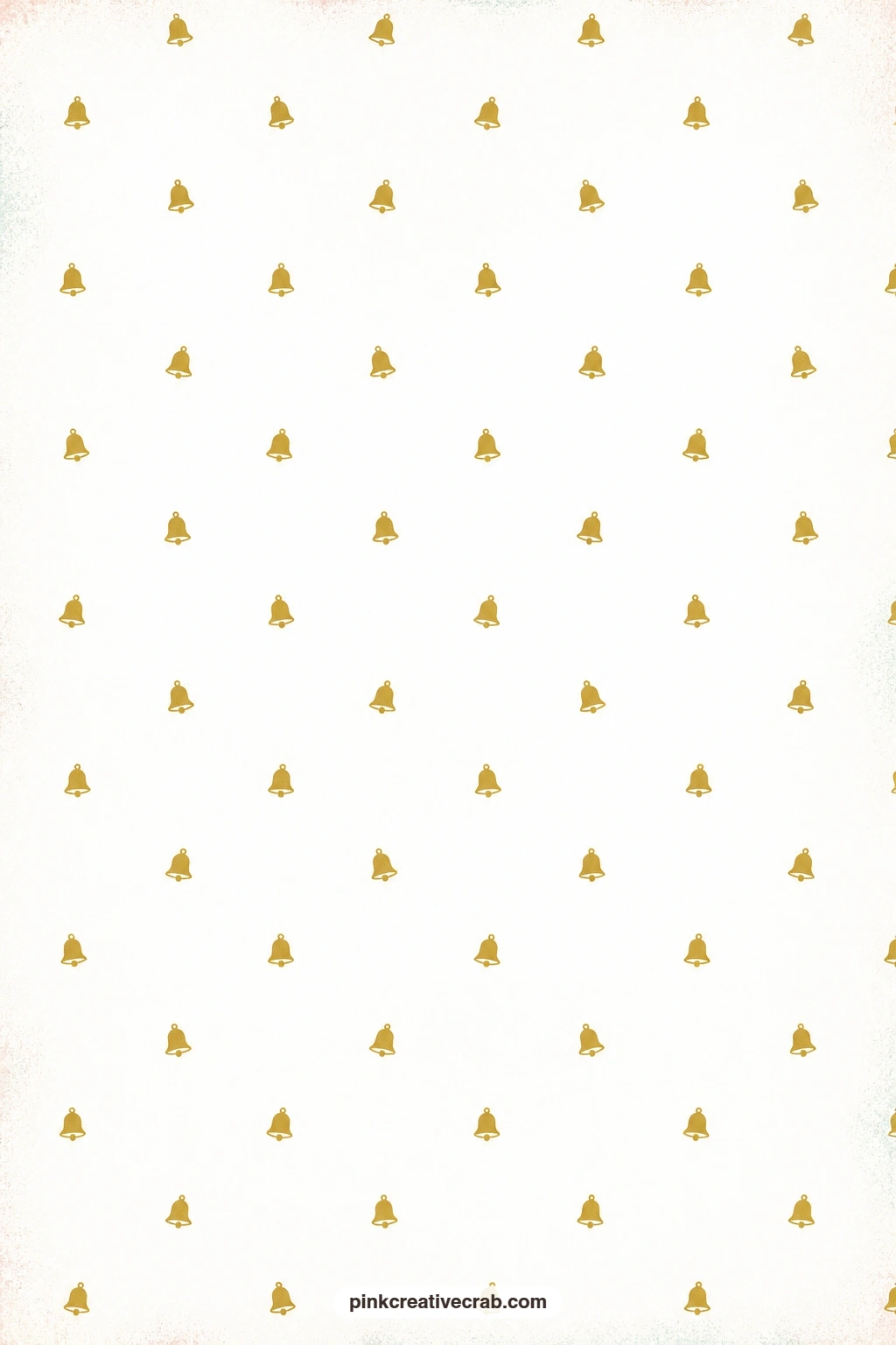 Sparse Bells Paper printable page — Finish the set with this one as a folio back cover, the sparse toss of tiny bells pairing nicely with the retro Christmas