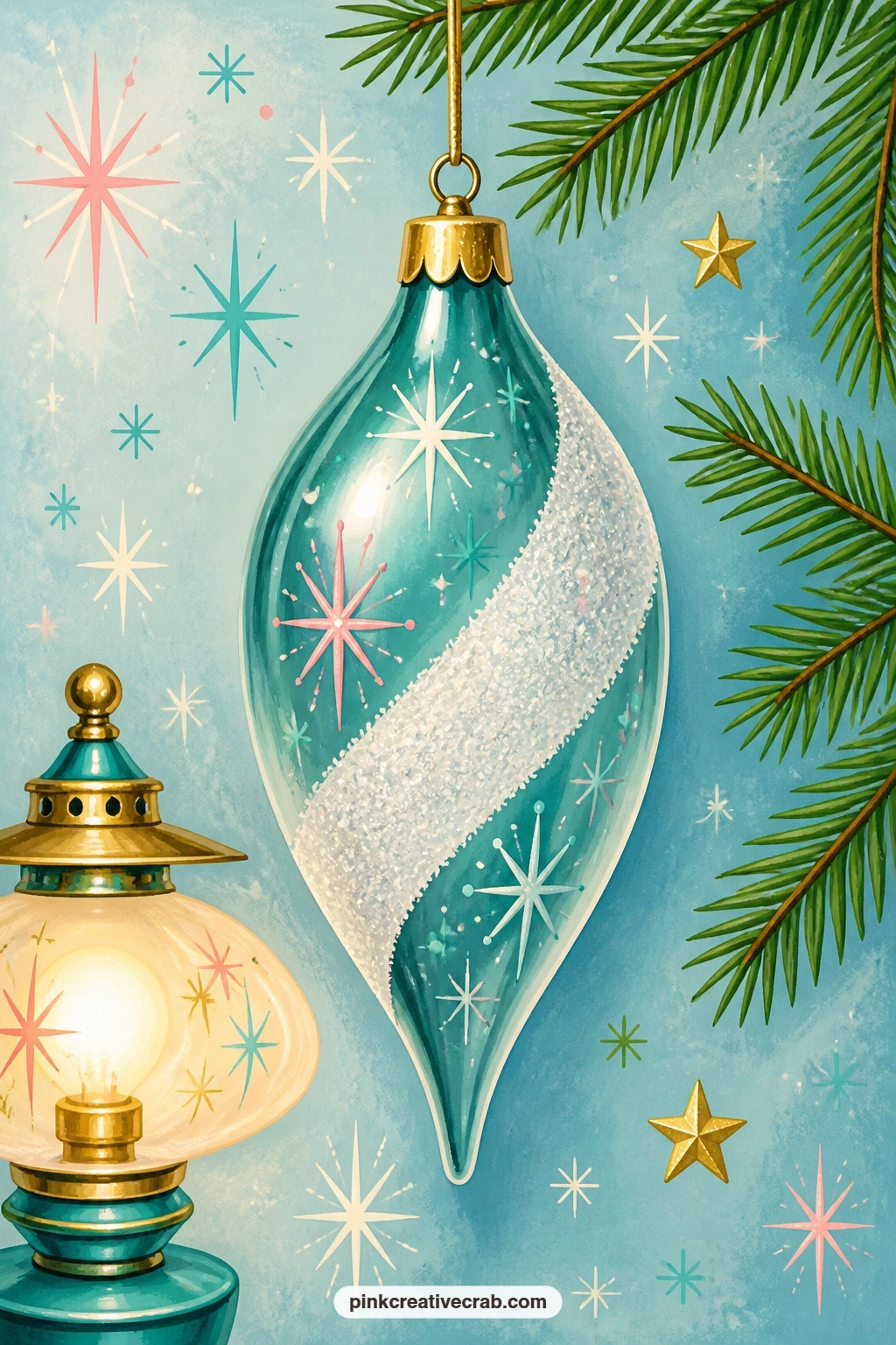 Frosted Teardrop Ornament printable page — The usual mistake with a single ornament page is leaving too much empty space around it, so this one is built with a