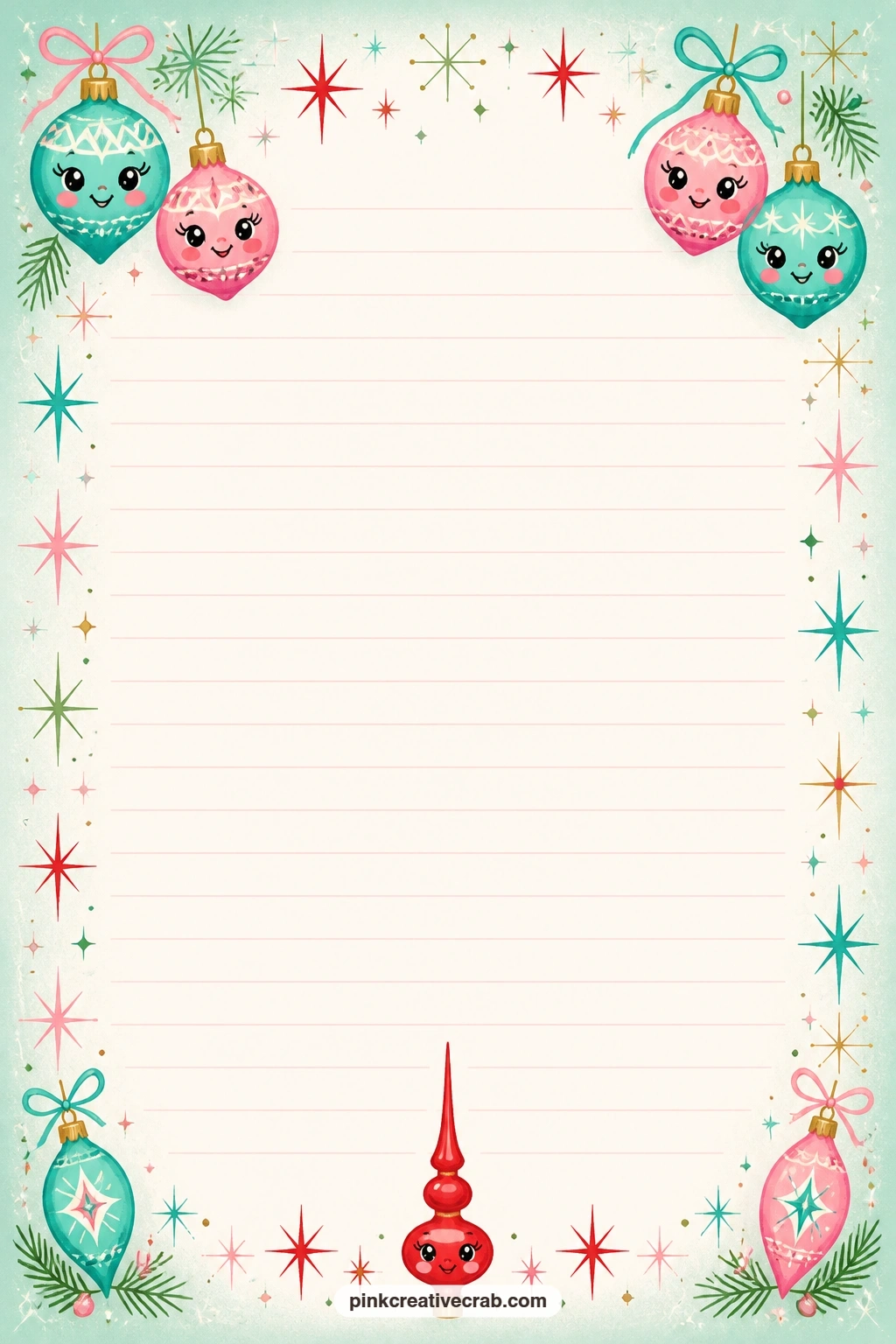 Spire Topper And Star Footer Lined Page printable page — The small spire and scattered stars along the bottom edge suit a closing note for the season, a short