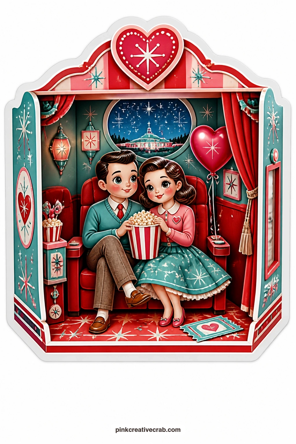 The Movie Theater Box printable page — Send this one to a couple celebrating an anniversary, especially if they still have a tradition of a Friday night movie