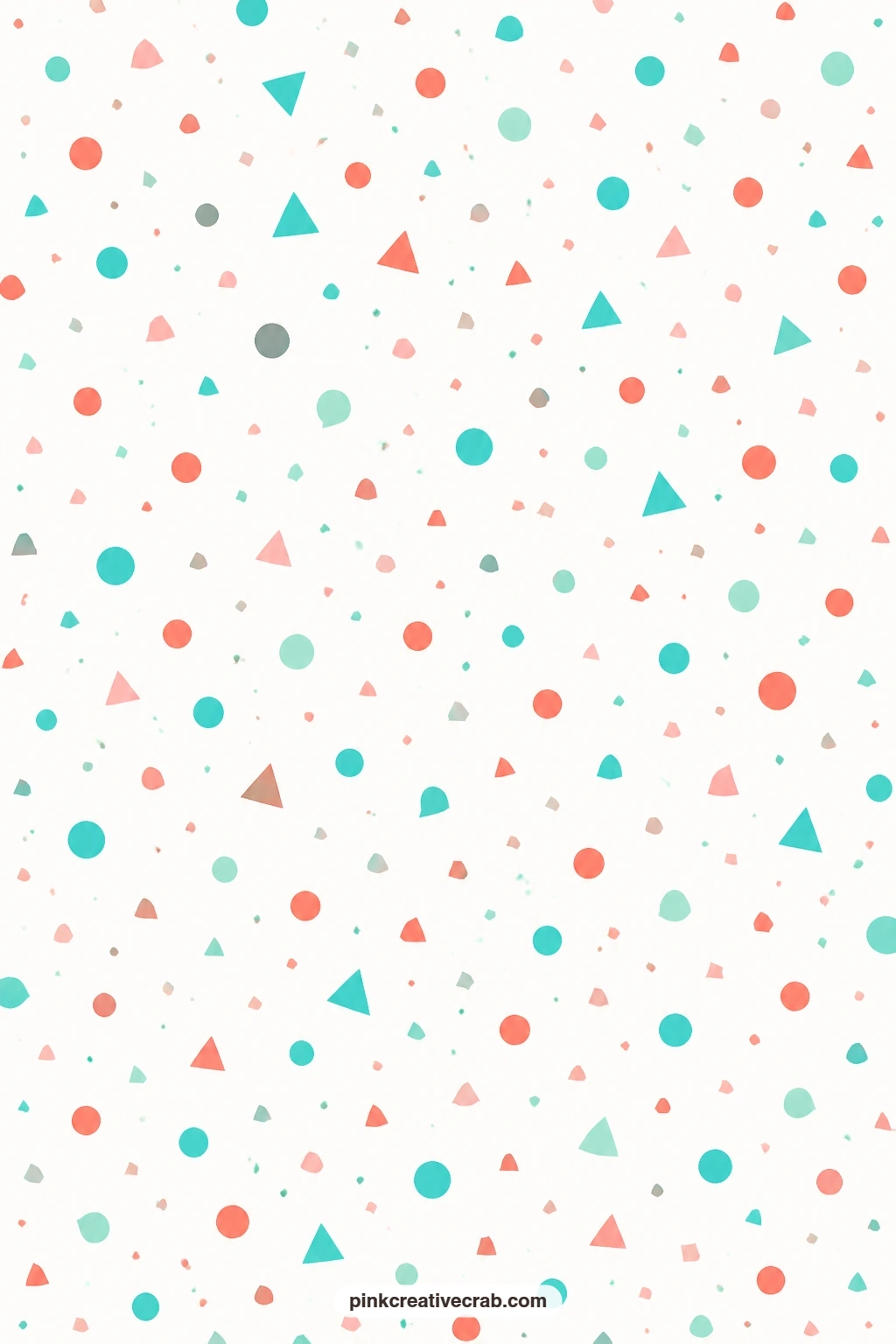 Triangle Circle Confetti Paper printable page — Drop this behind a photo mat on a scrapbook page, the teal and red confetti shapes add energy without a single