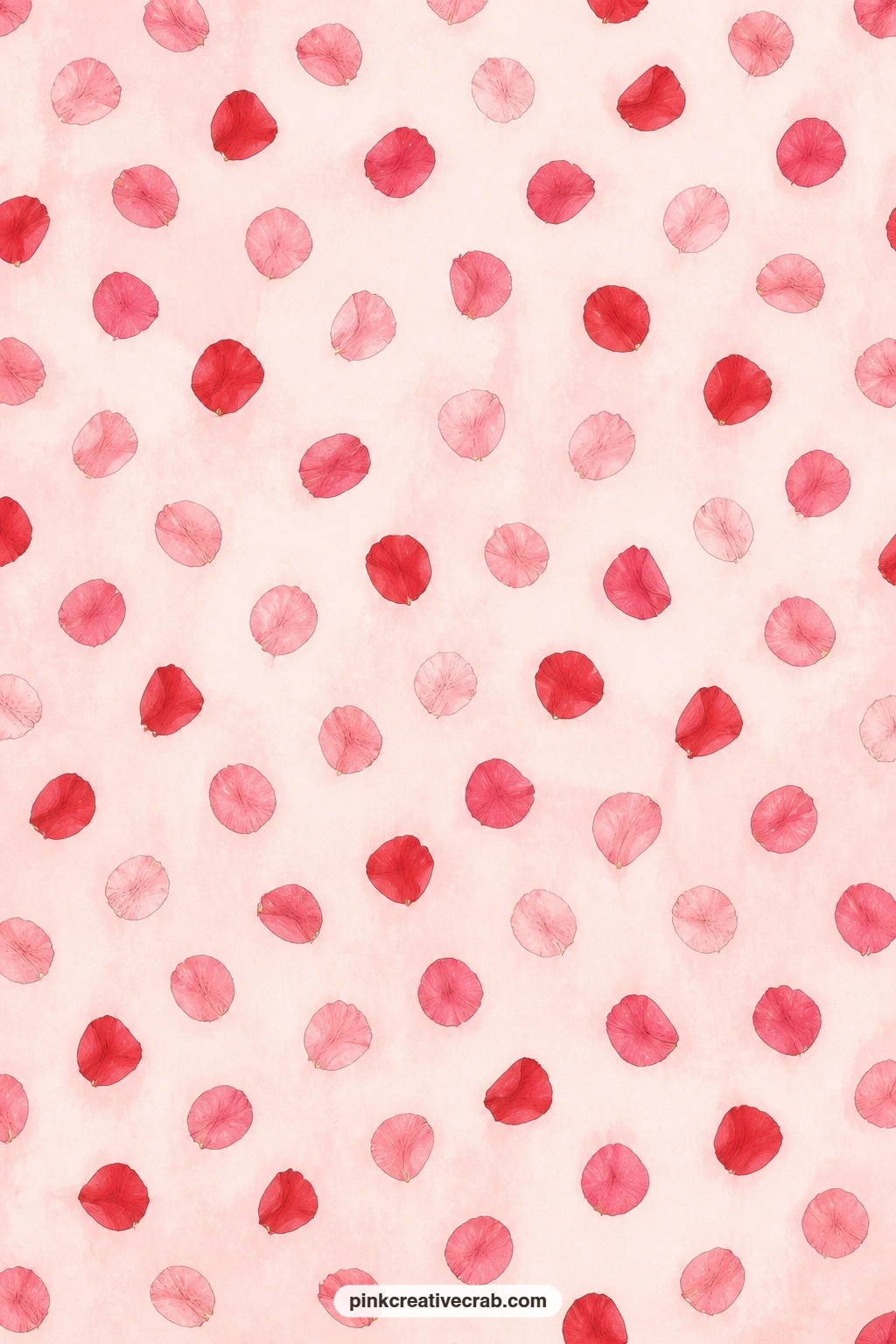 Rose Petals Scatter Paper printable page — Loose rose petals scatter across blush, a soft texture sheet for wrapping a small gift or lining the inside of a
