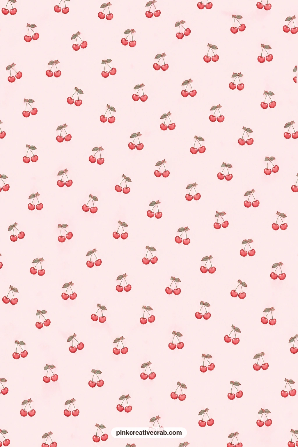 Cherries Toss Paper printable page — Pairs of cherries toss loosely across pale pink, a sweet pick for a card mat or gift wrap with a playful twist. Love