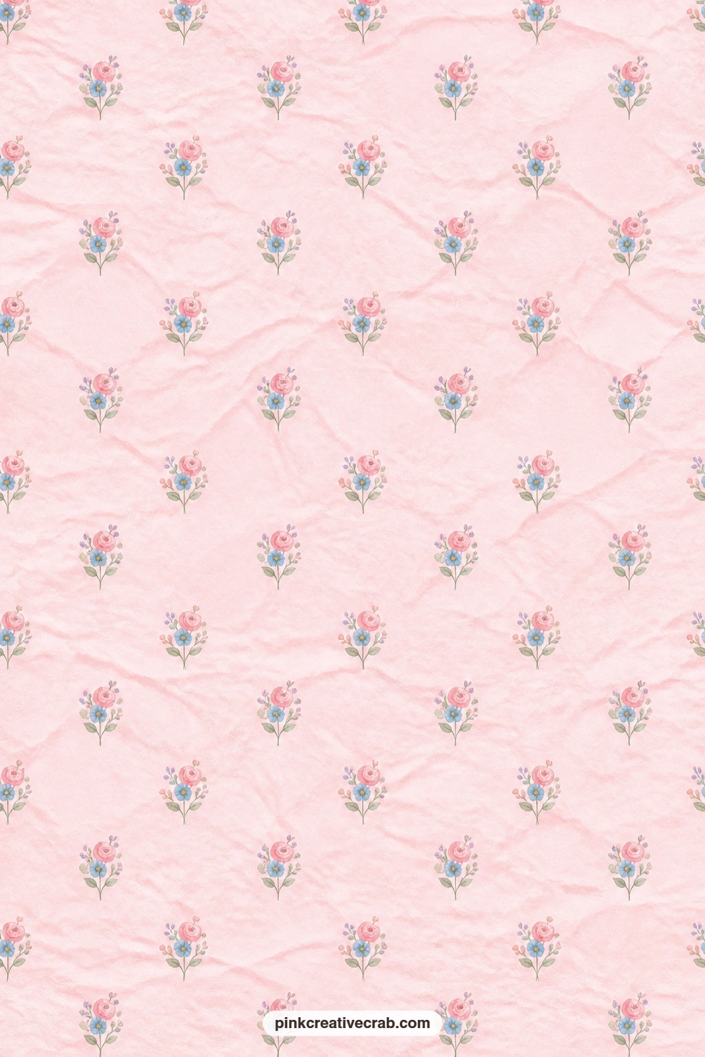 Pink Tissue Crumple Paper printable page — Soft pink crumpled tissue texture fills the sheet, nice for lining a small gift box or wrapping a little parcel
