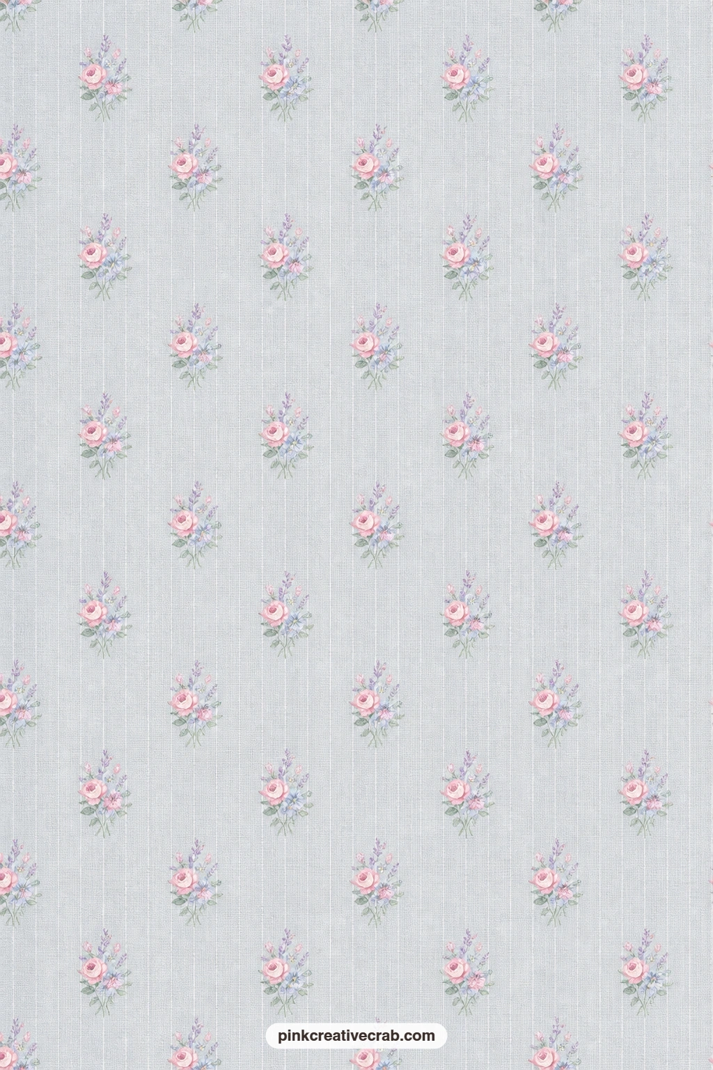 Gray-Blue Linen Stripe Paper printable page — Faint stripes run through a soft gray-blue linen texture, calm enough to back a row of small photos down a page.