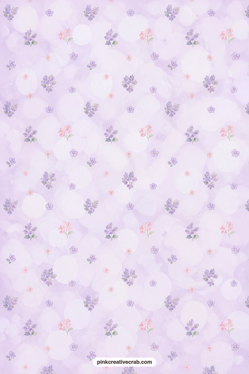 Lilac Bokeh Circle Paper printable page — Soft lilac bokeh of light circles drifts across the page, a dreamy base behind a photo corner or a small cluster of