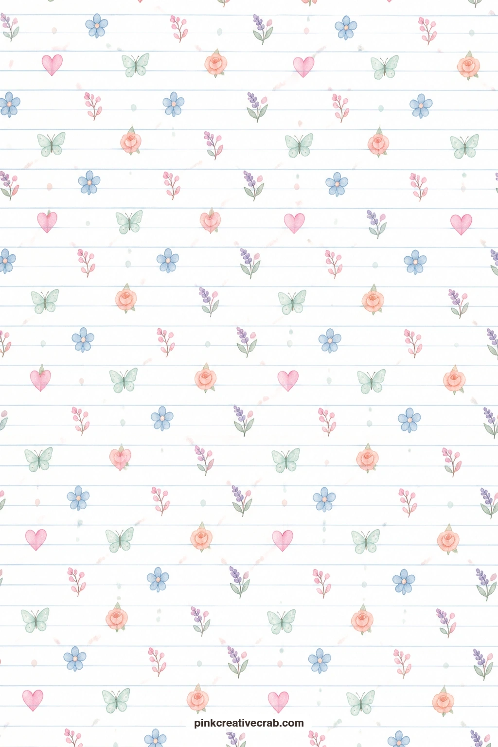 Notebook Ruling Line Paper printable page — White notebook ruling in pale blue lines gives a familiar writing-page feel, ideal as a base under a sketchbook