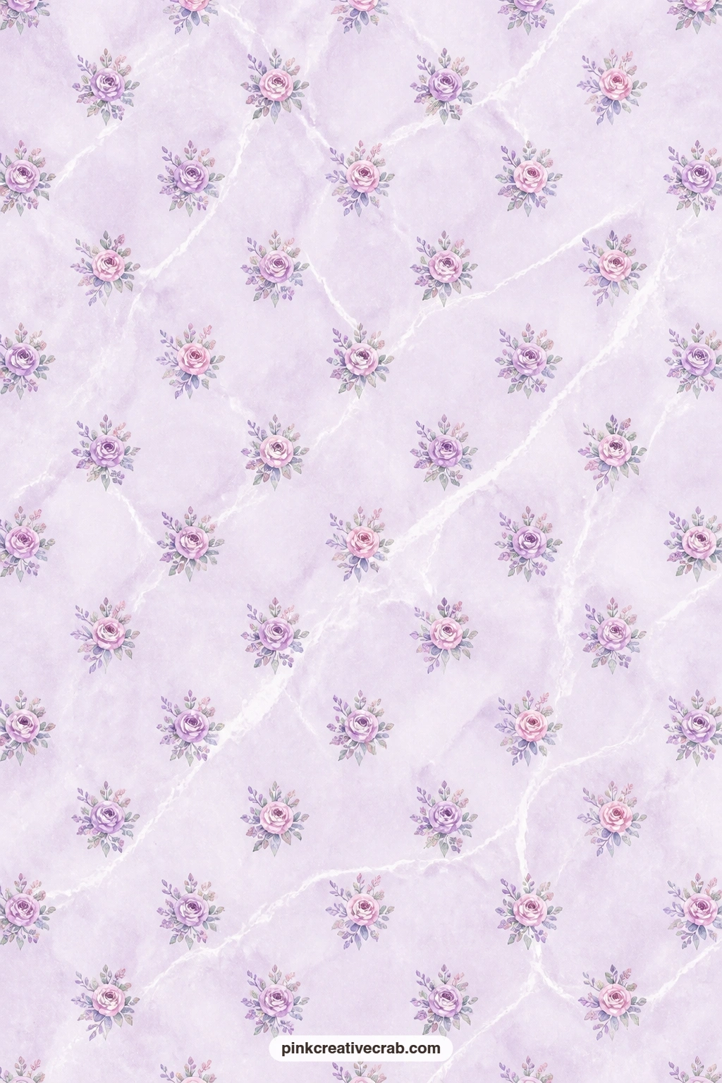 Lilac Marble Vein Paper printable page — Soft white veins run through a pale lilac marble ground, a cool, smooth choice for an elegant card mat or the cover of