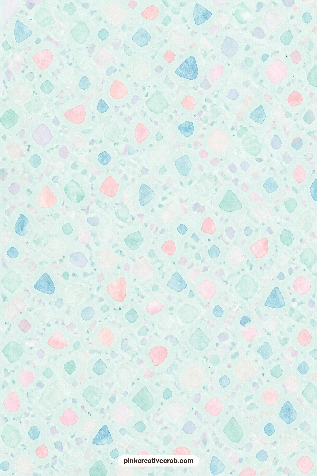 Aqua Terrazzo Chip Paper printable page — A soft aqua terrazzo of pastel chips closes the set, a playful texture for a modern card mat or the lining of a