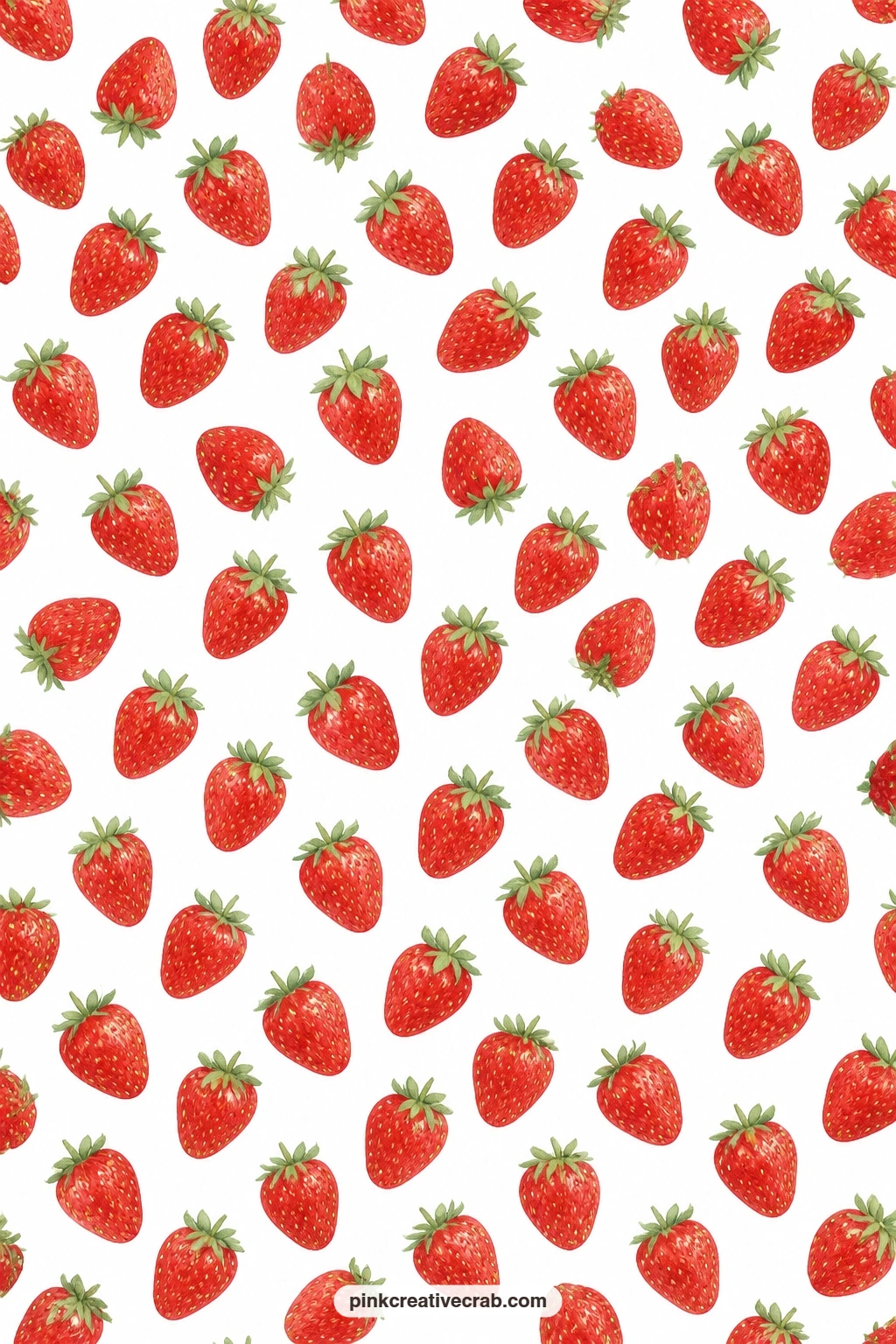 Ripe Strawberries Toss Paper printable page — Scattered whole berries on a clean white ground make a strong base for a recipe journal page, with plenty of room