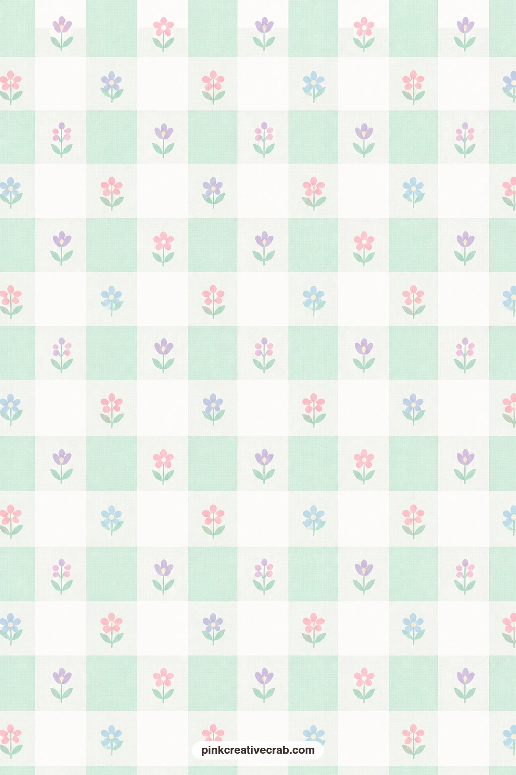 Mint Gingham Paper printable page — Larger mint and white checks line a pocket or envelope nicely, giving a bit more scale than its smaller blue cousin on the