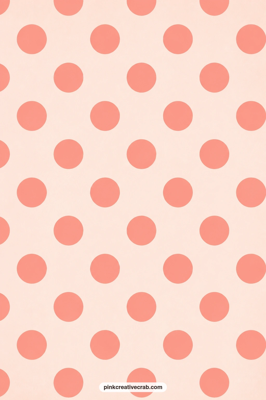 Coral Polka Dot Paper printable page — Large coral polka dots on pale peach bring more punch, and this one pairs well with the quieter lilac pin dot sheet