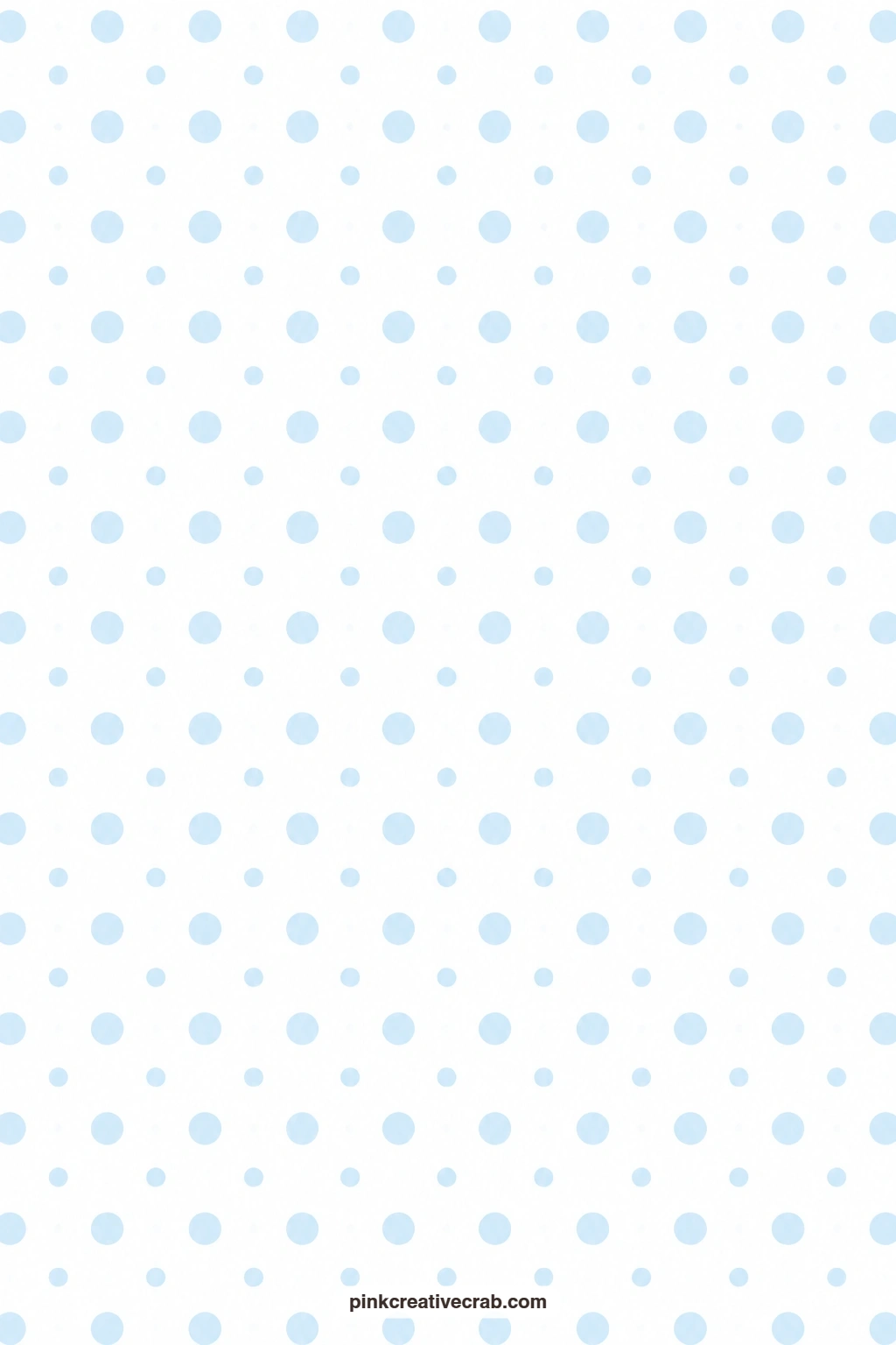 Sky Dot Duo Paper printable page — Sky blue and white polka dots in alternating sizes line an envelope with a bit of rhythm, the mix of small and larger dots