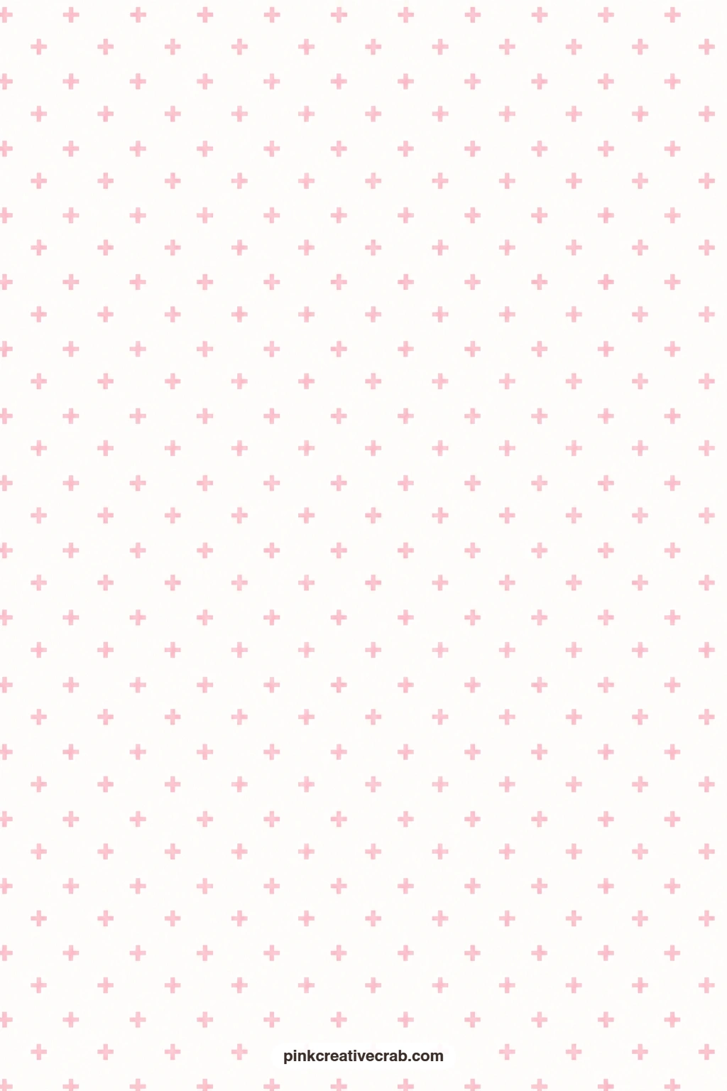 Blush Plus Sign Paper printable page — Blush plus signs spaced evenly on white give a softer take on a dot grid, light enough to sit behind handwriting on a