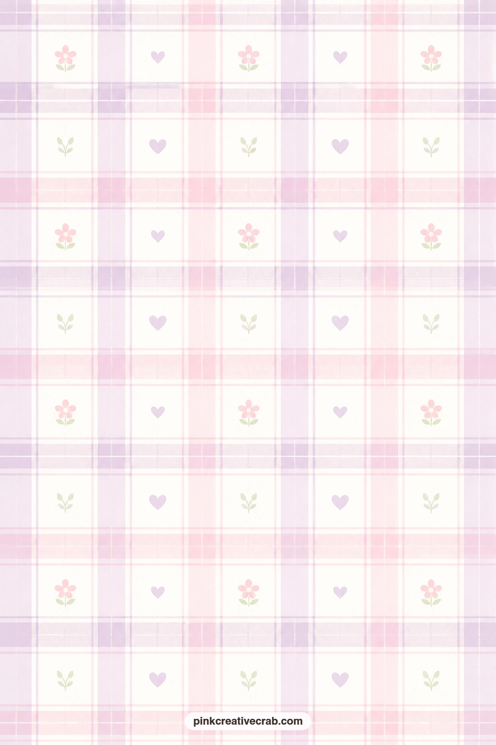 Pastel Tartan Paper printable page — Pink and lilac tartan lines a folio cover with a soft plaid feel, pairing naturally with the pastel argyle sheet for a