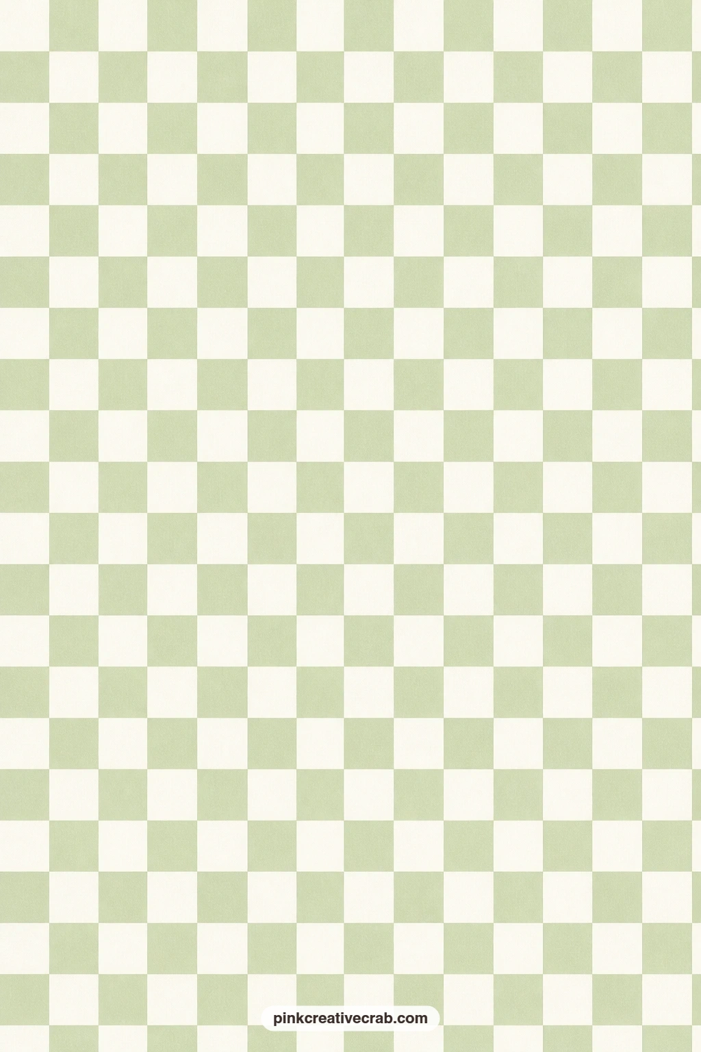 Sage Checkerboard Paper printable page — Soft green and white checkerboard squares wrap a small gift with a clean, graphic finish, a good closing note for the